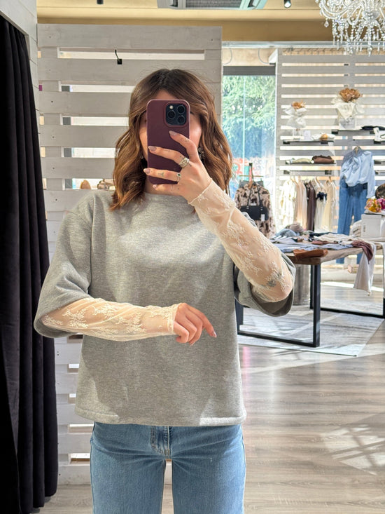 Felpa mezza manica con pizzo SusyMix - GiuGiò | Shop online