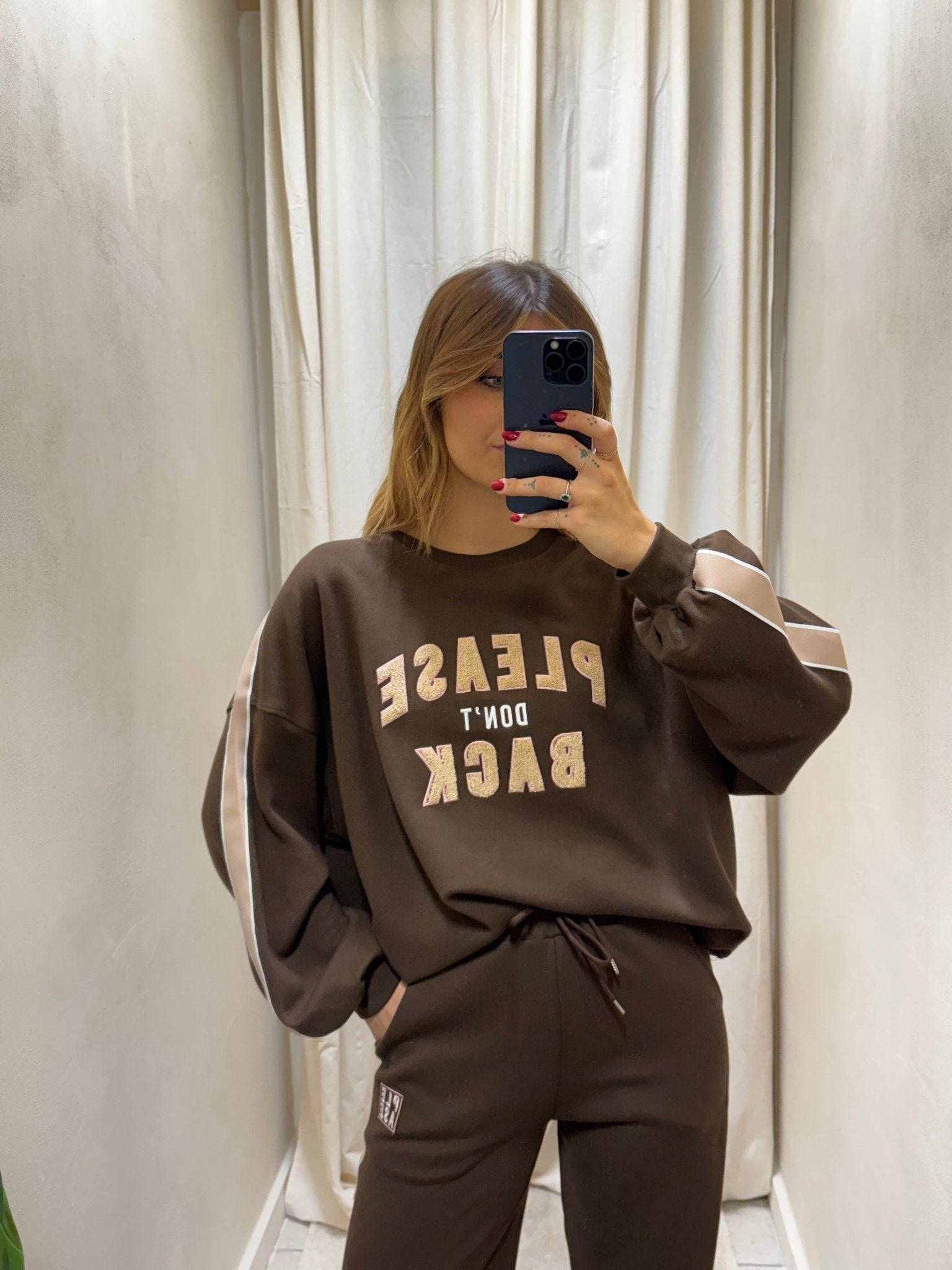 Felpa over interlock con scritta Please - GiuGiò | Shop online