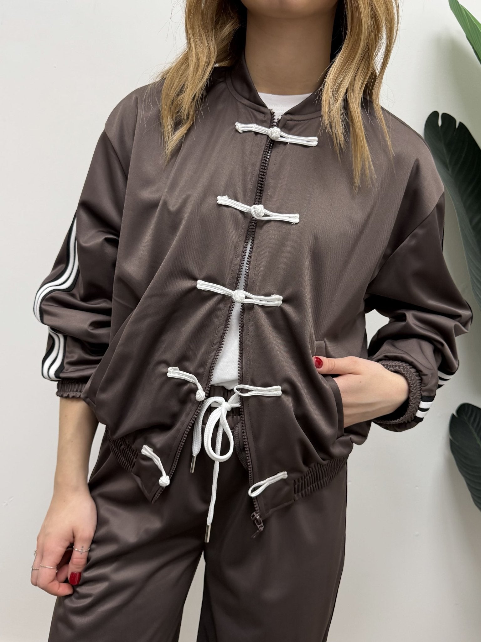 Felpa zip ed alamari Susy Mix - GiuGiò | Shop online