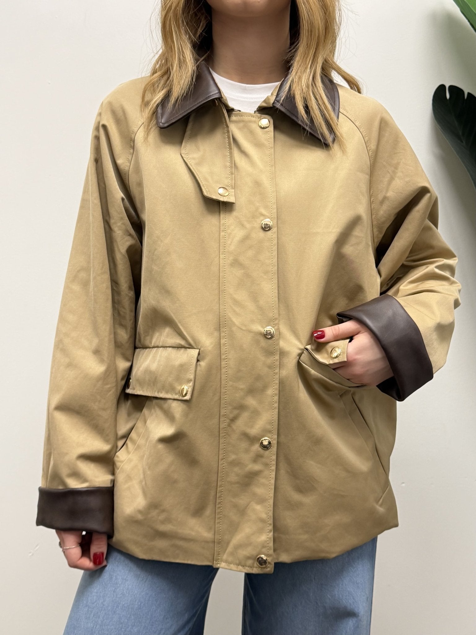 Field jacket colletto ecopelle VICOLO - GiuGiò | Shop online