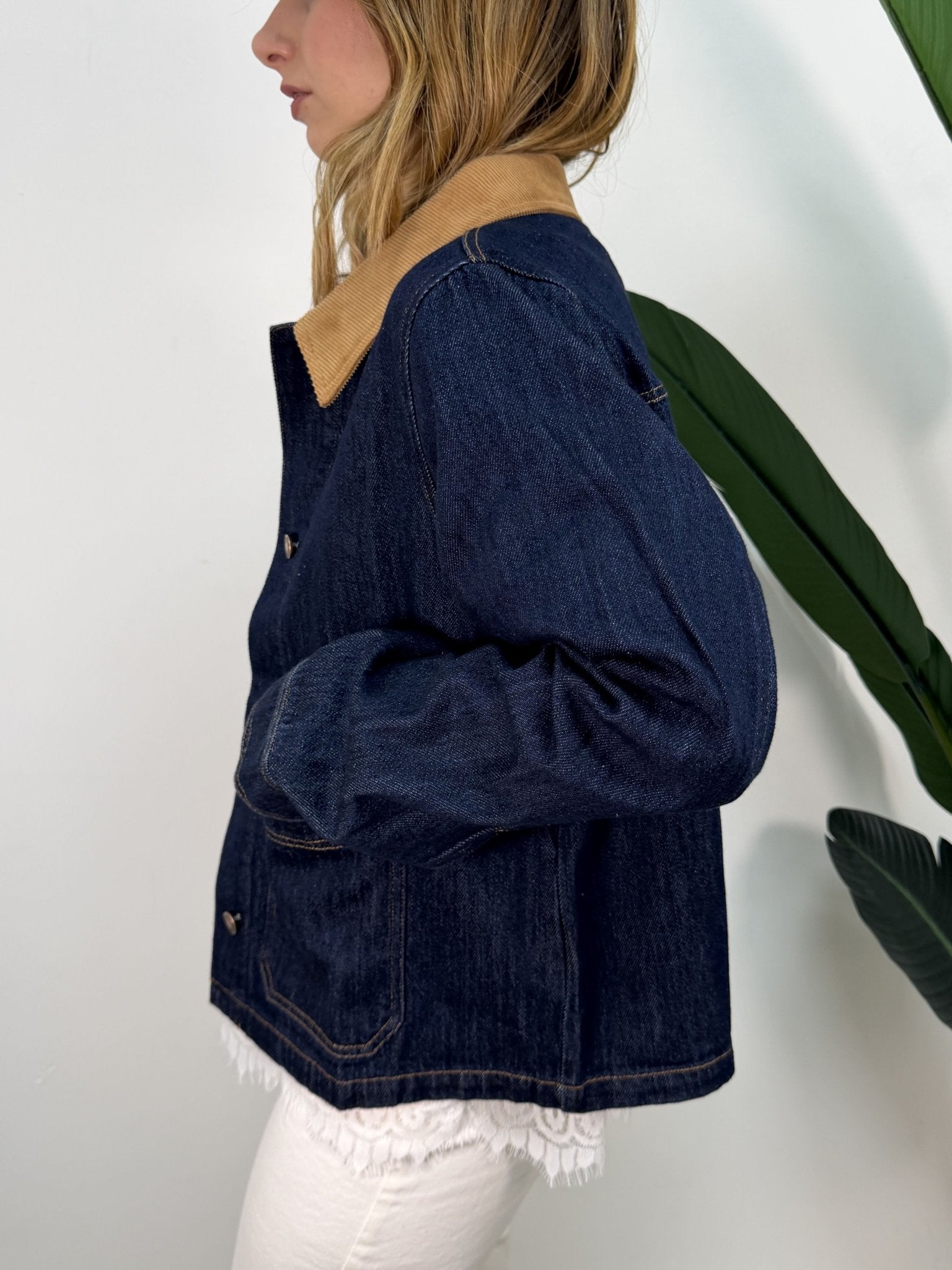Field jacket di jeans con colletto a coste MyD - GiuGiò | Shop online