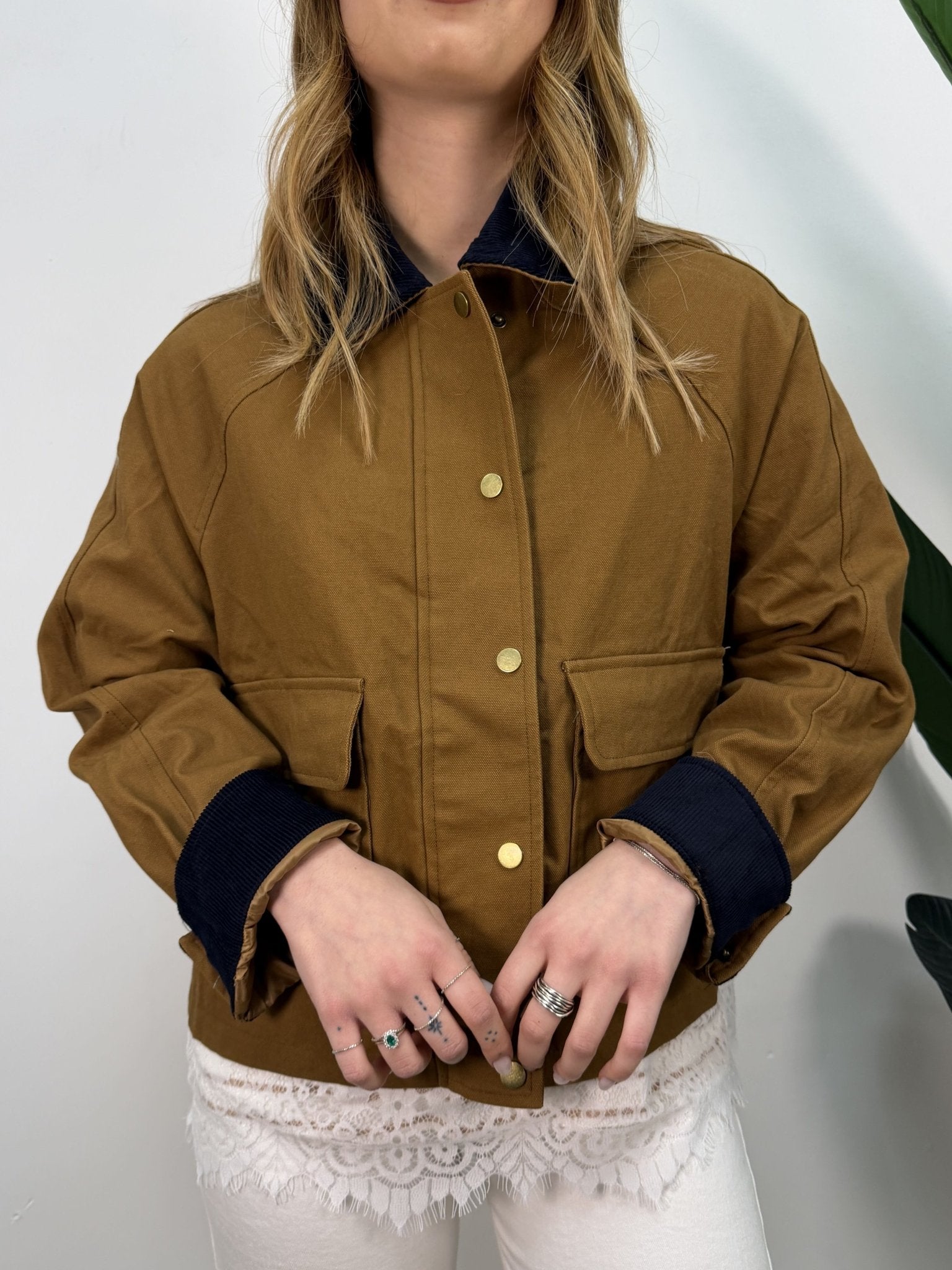 Field jacket in cotone nocciola MyD - GiuGiò | Shop online