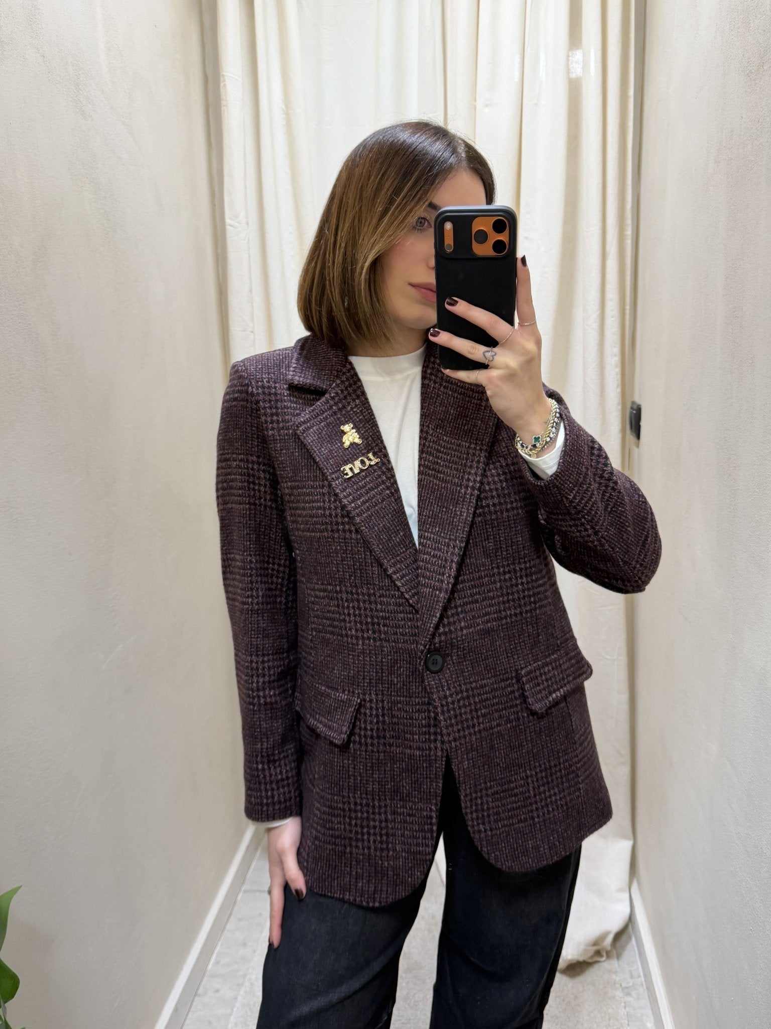 Giacca 1 bottone micro pied de poule MyD - GiuGiò | Shop online