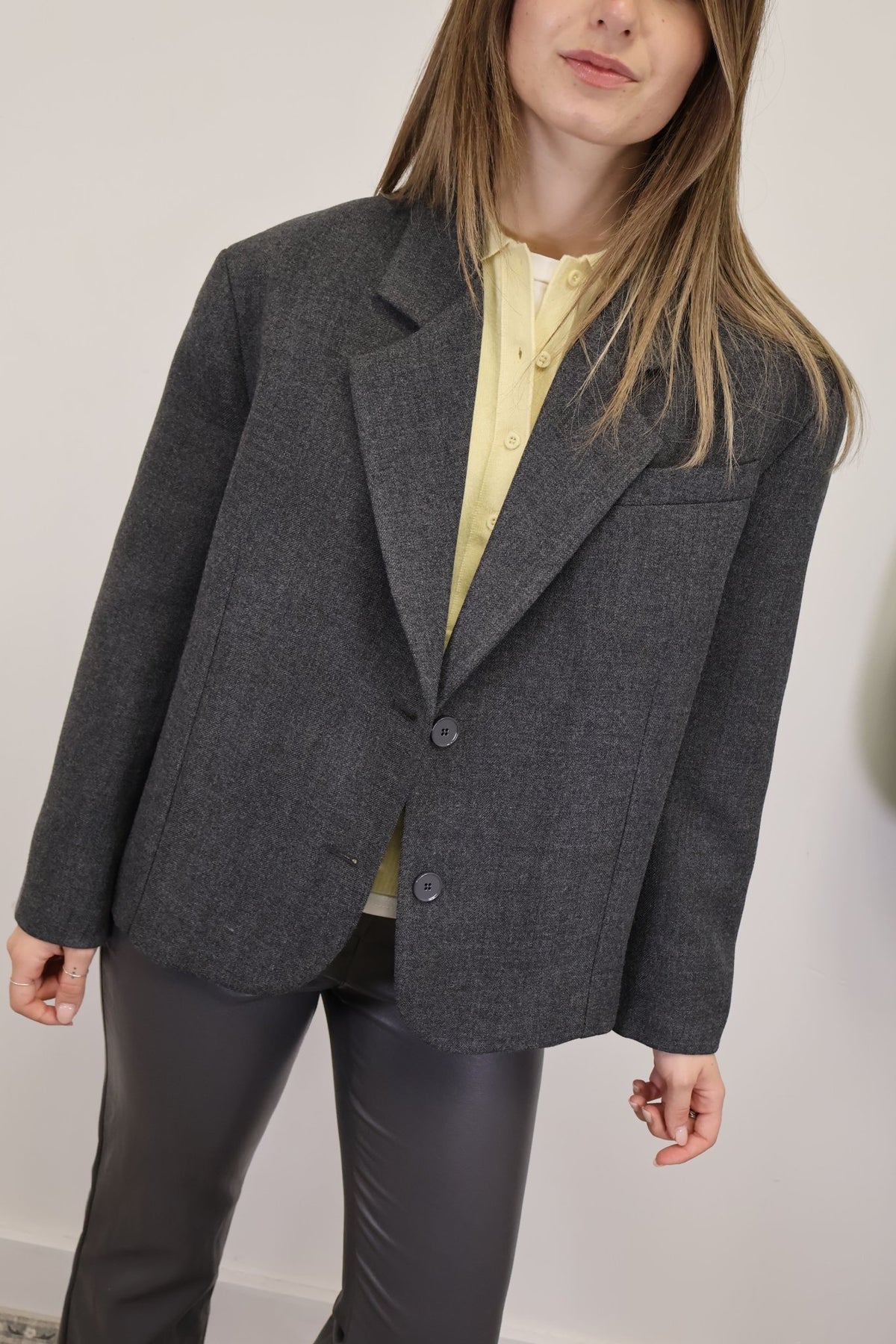 Giacca 2/4 over monopetto grigio Vicolo - GiuGiò | Shop online