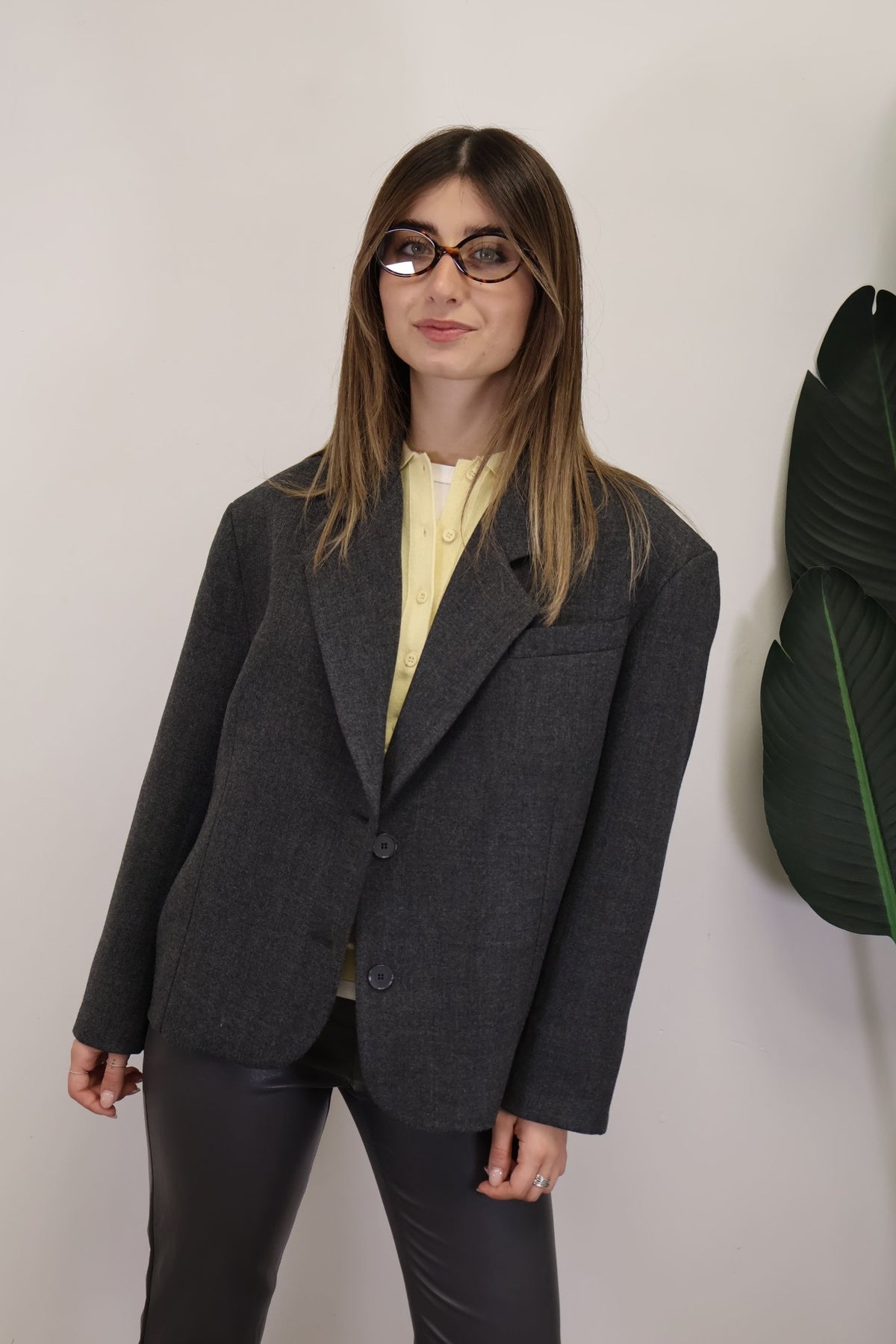 Giacca 2/4 over monopetto grigio Vicolo - GiuGiò | Shop online