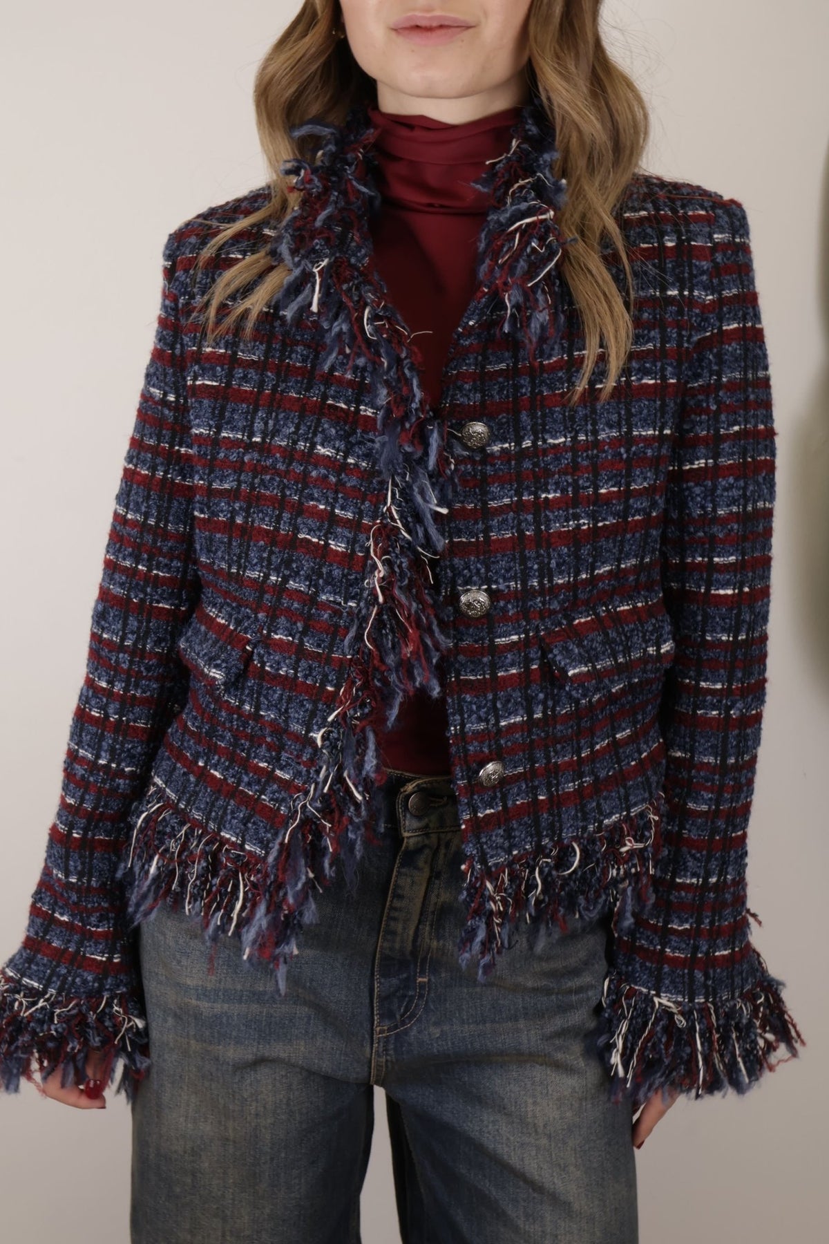 Giacca 4 bottoni tessuto tweed Tensione In - GiuGiò | Shop online