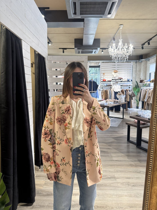 Giacca a fiori monopetto strutturata Susy Mix - GiuGiò | Shop online
