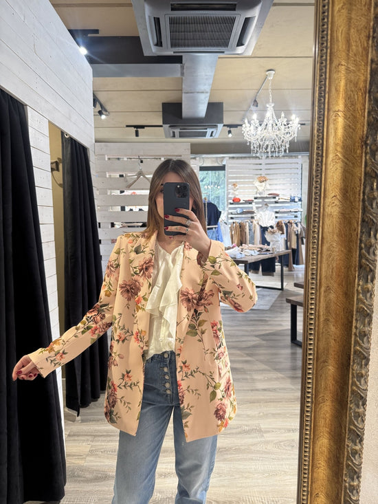 Giacca a fiori monopetto strutturata Susy Mix - GiuGiò | Shop online