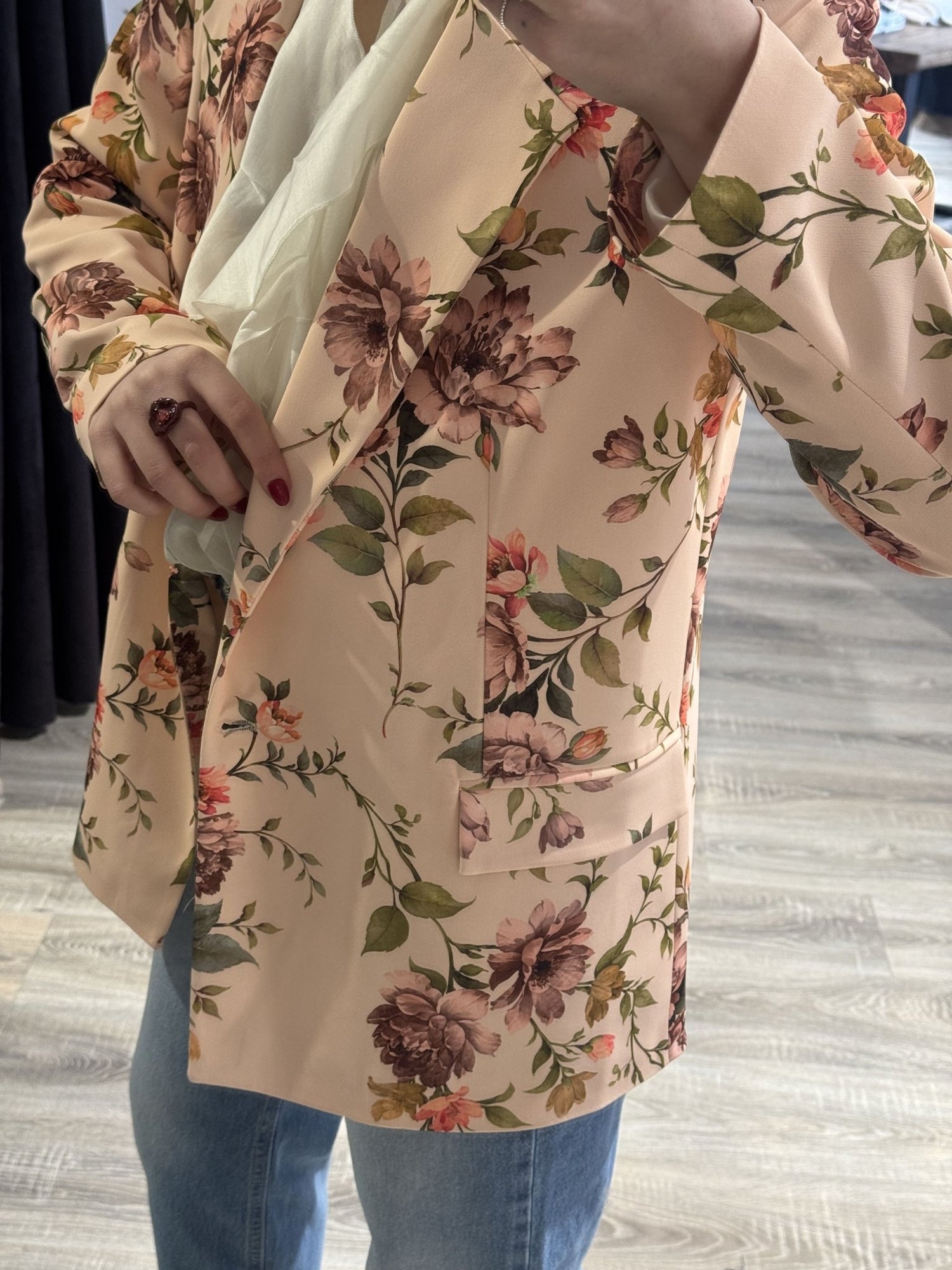 Giacca a fiori monopetto strutturata Susy Mix - GiuGiò | Shop online