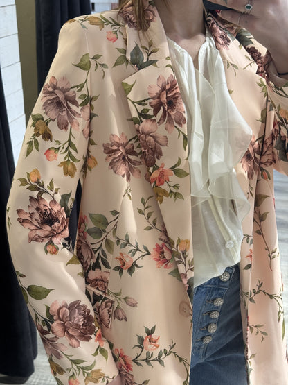 Giacca a fiori monopetto strutturata Susy Mix - GiuGiò | Shop online