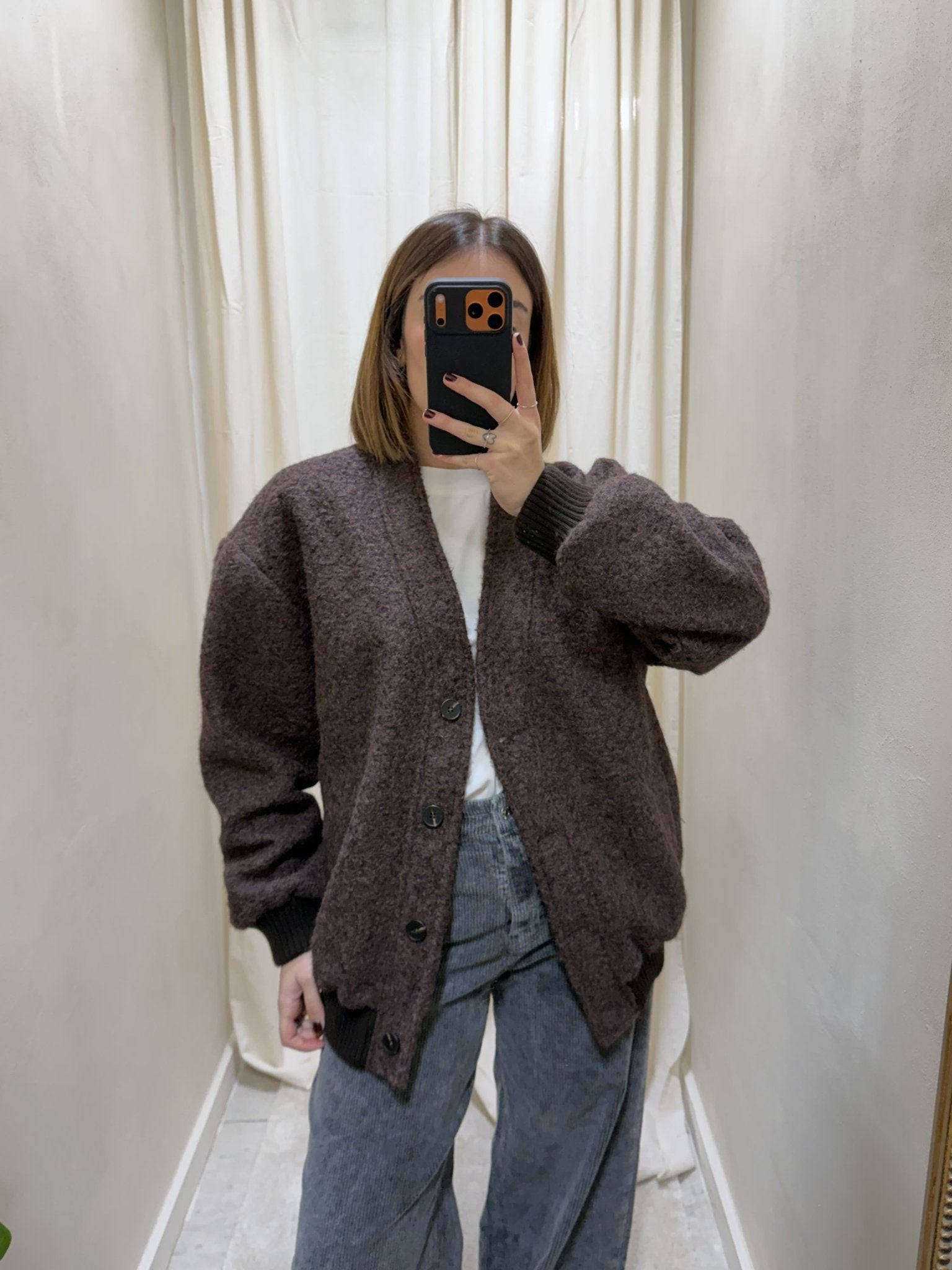 Giacca bomber bouclè con bottoni Tensione In - GiuGiò | Shop online