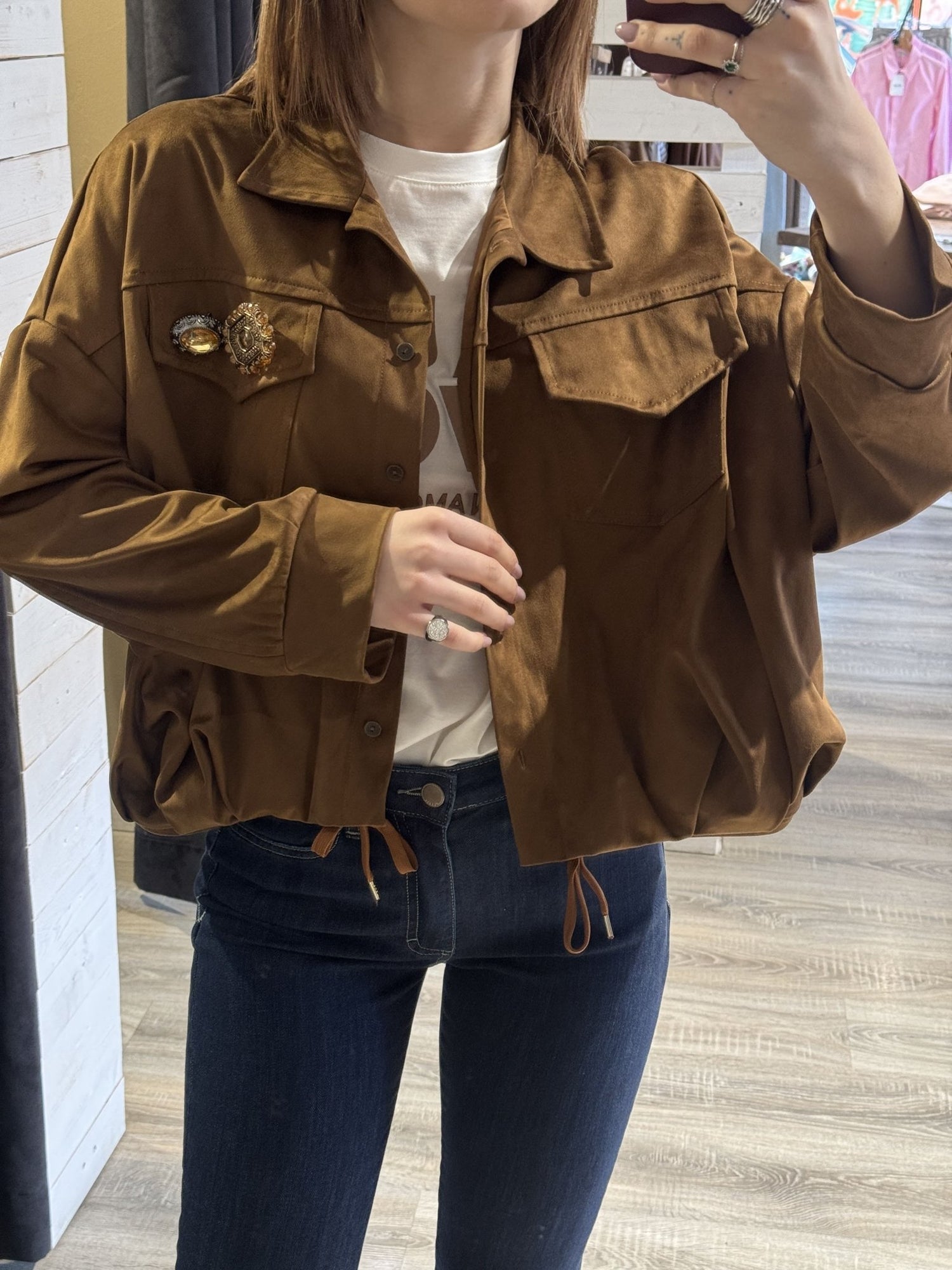 Giacca bomber eco - dainetto con spille Zahjr - GiuGiò | Shop online