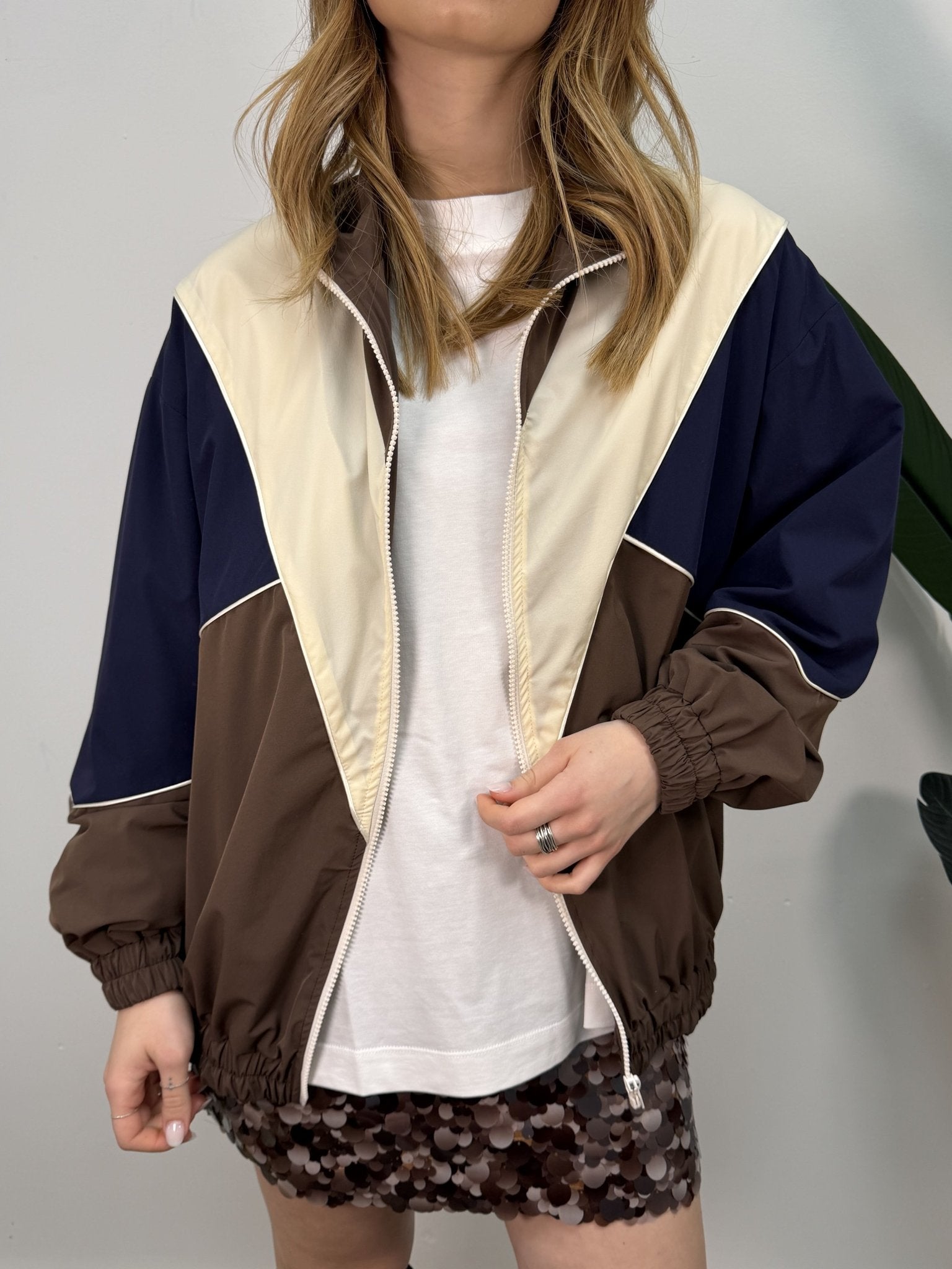 Giacca bomber multicolore con zip VICOLO - GiuGiò | Shop online