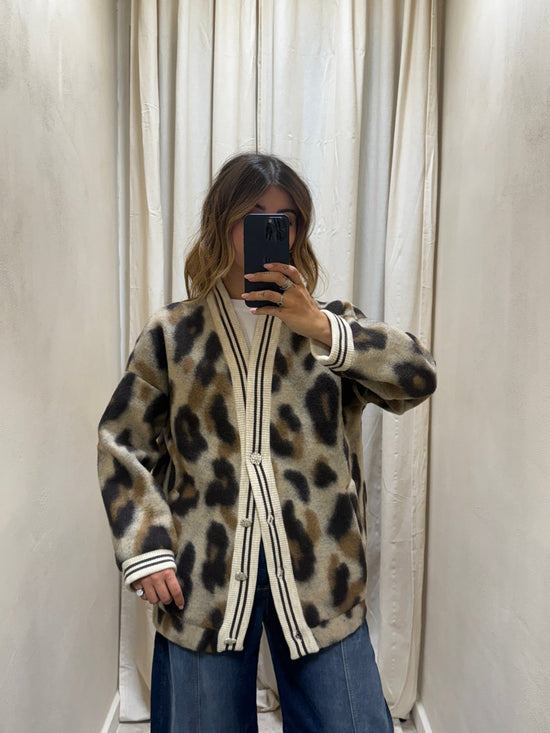 Giacca cardigan lana cotta animalier BSB - GiuGiò | Shop online