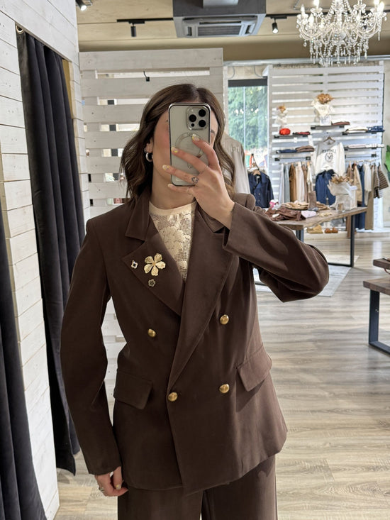 Giacca doppiopetto con spille Zahjr - GiuGiò | Shop online