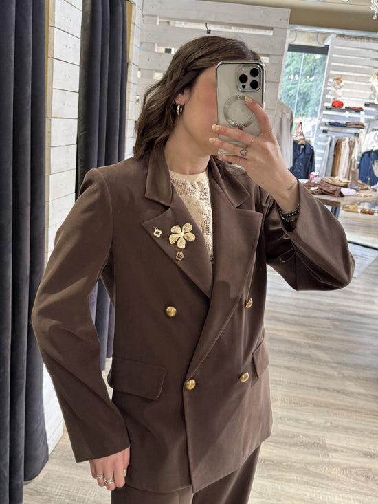 Giacca doppiopetto con spille Zahjr - GiuGiò | Shop online