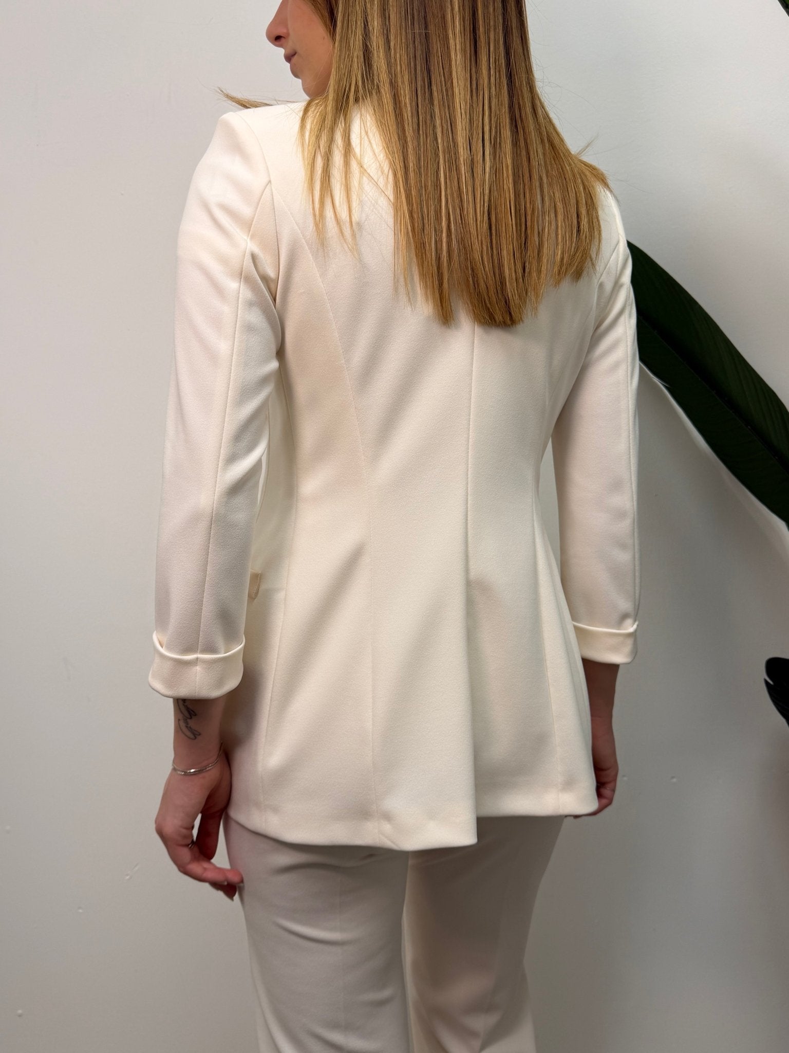 Giacca doppiopetto in crêpe revers raso Imperial - GiuGiò | Shop online