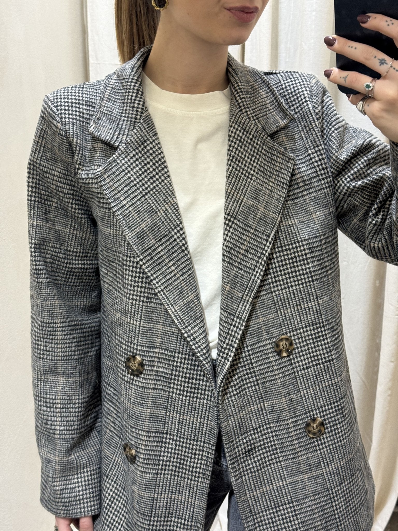 Giacca doppiopetto principe di galles MyD - GiuGiò | Shop online