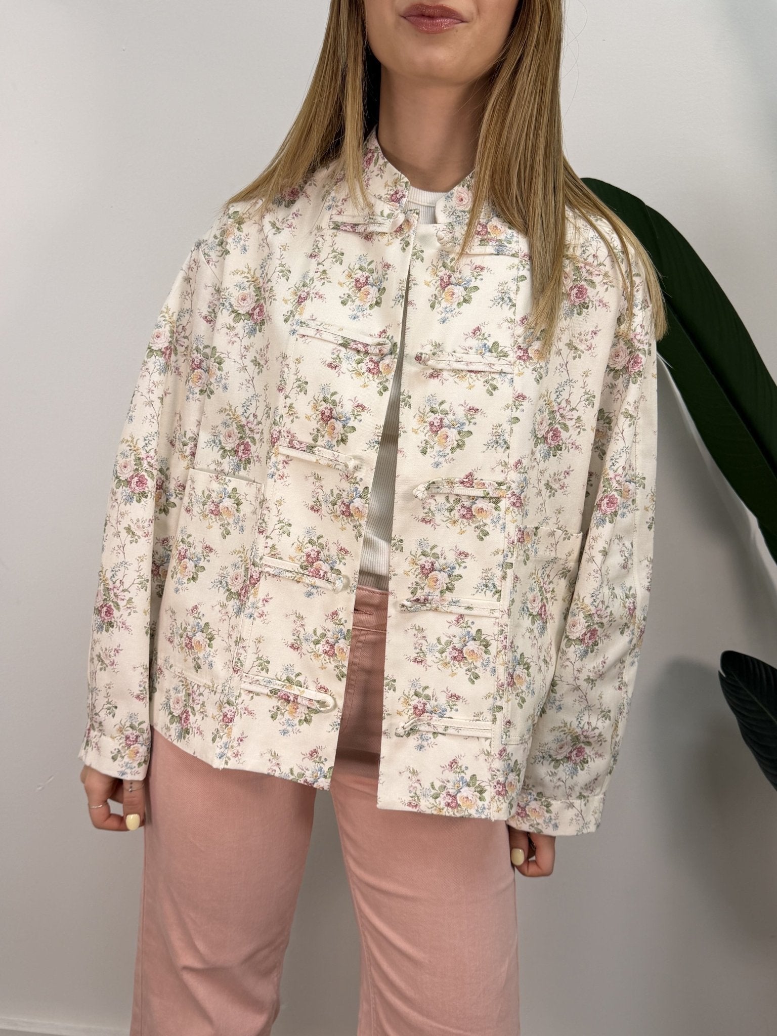 Giacca floreale in cotone con alamari Dixie - GiuGiò | Shop online