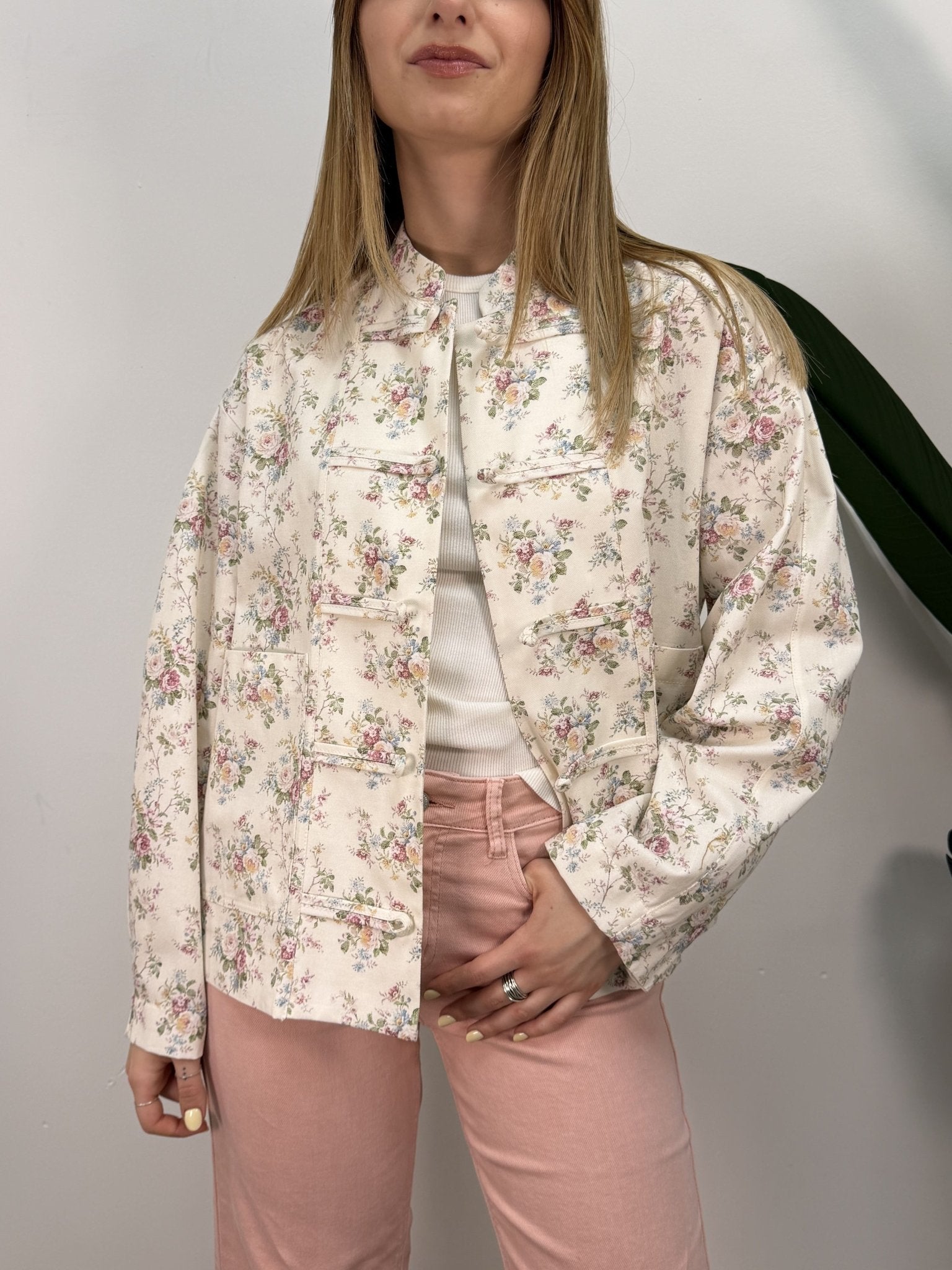 Giacca floreale in cotone con alamari Dixie - GiuGiò | Shop online