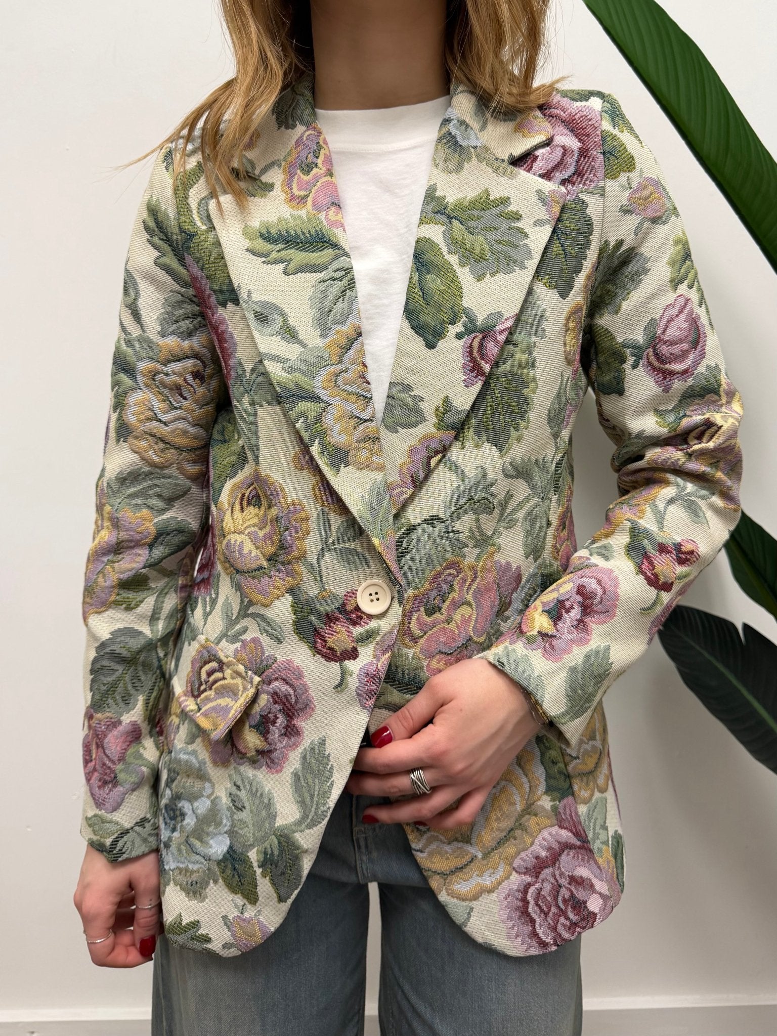 Giacca floreale tessuto jacquard MyD - GiuGiò | Shop online