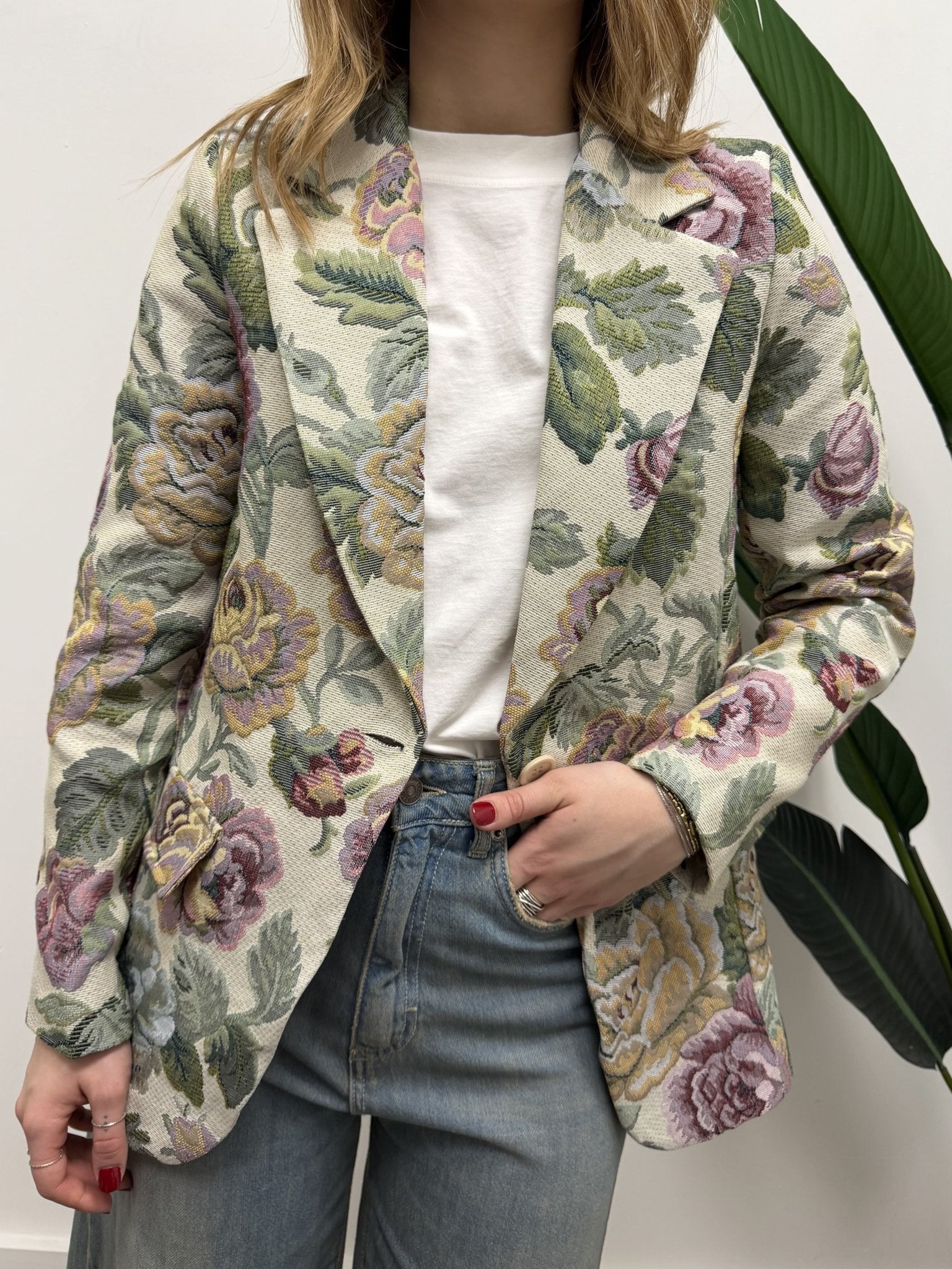 Giacca floreale tessuto jacquard MyD - GiuGiò | Shop online