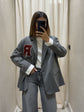 Giacca gessata con patch e polso camicia Susy Mix - GiuGiò | Shop online