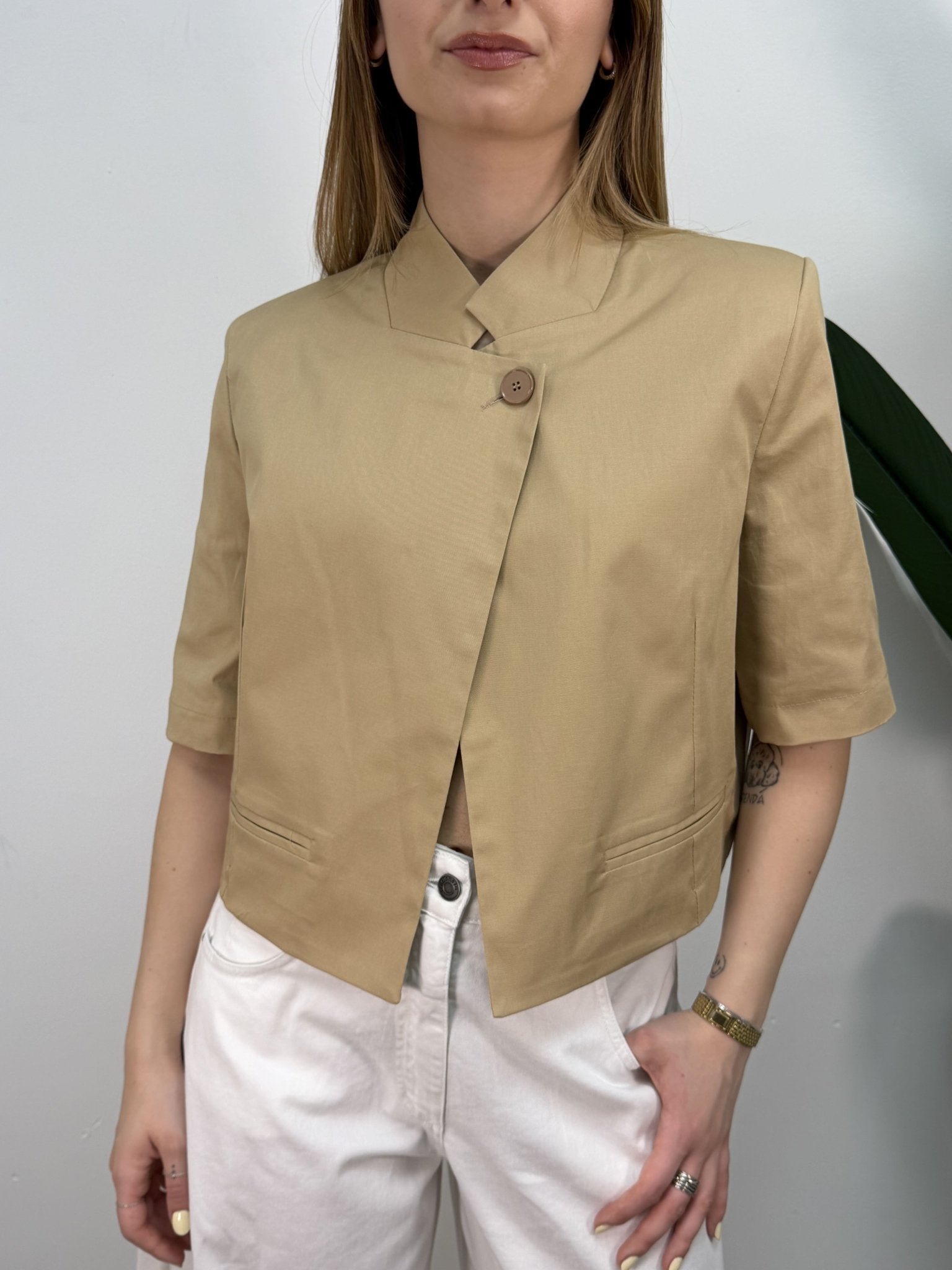 Giacca in cotone crop 1 bottone alto VICOLO - GiuGiò | Shop online