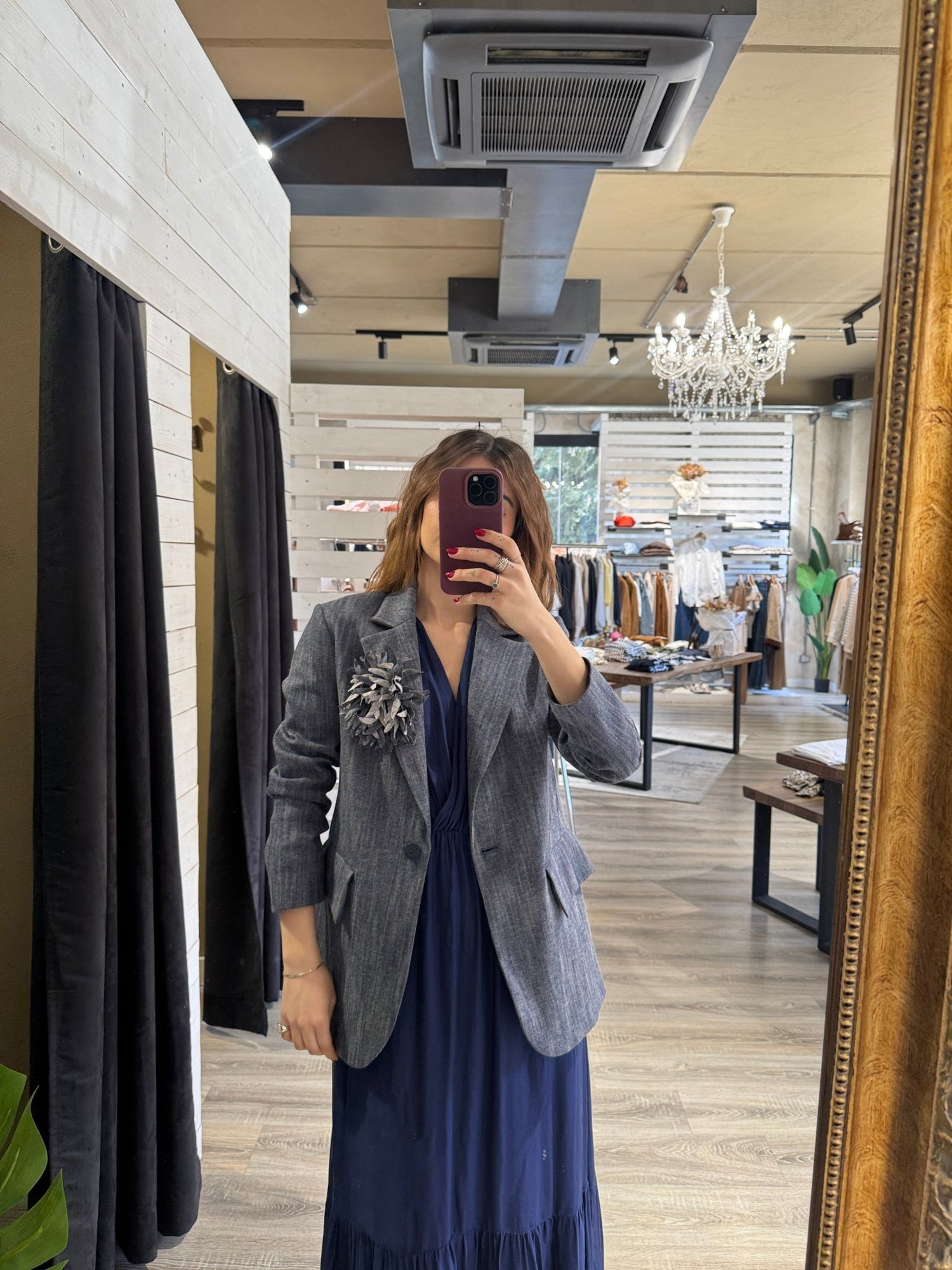 Giacca in denim monopetto con spilla HaveOne - GiuGiò | Shop online