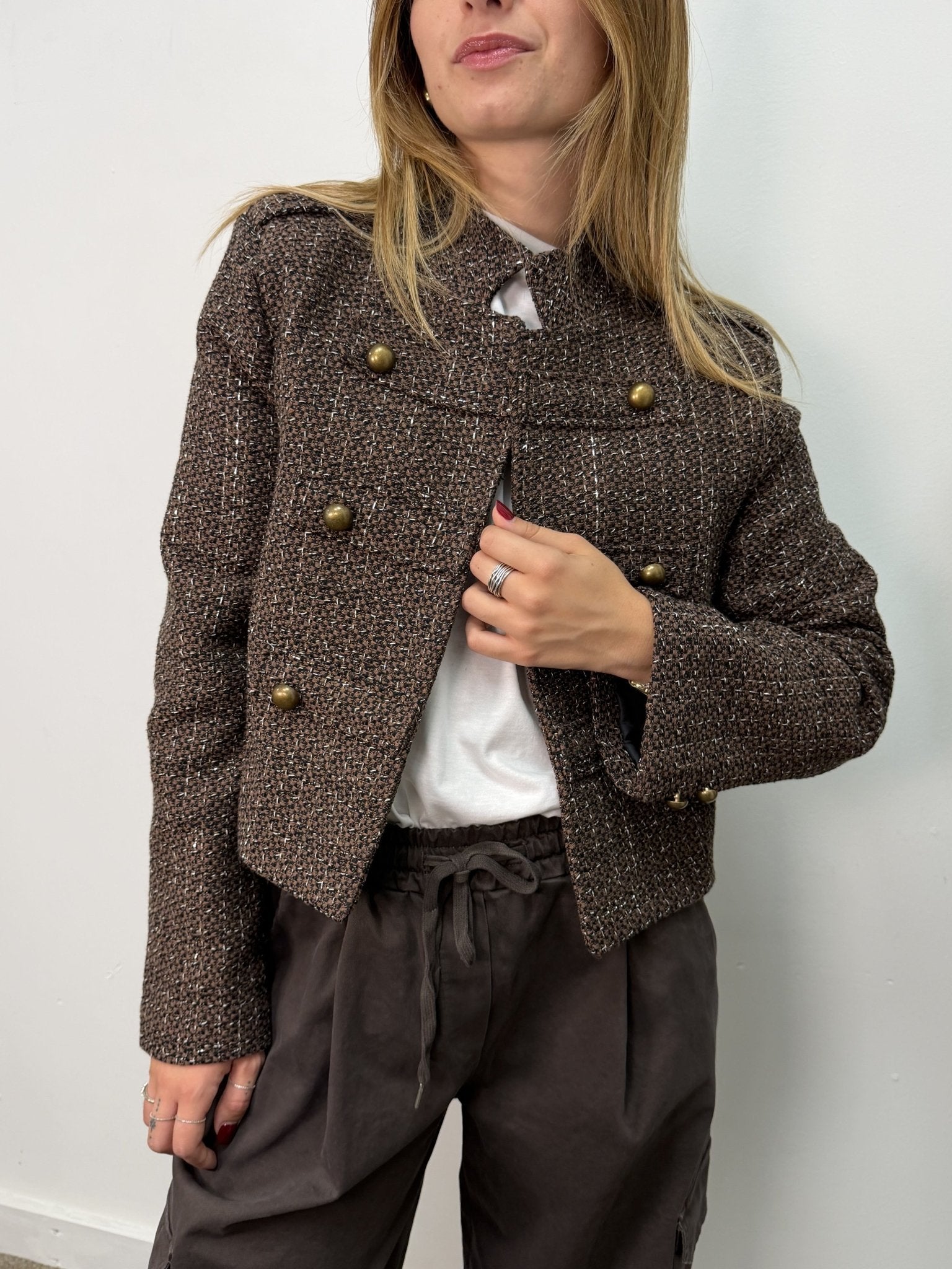 Giacca in tweed crop Napoleone MyD - GiuGiò | Shop online