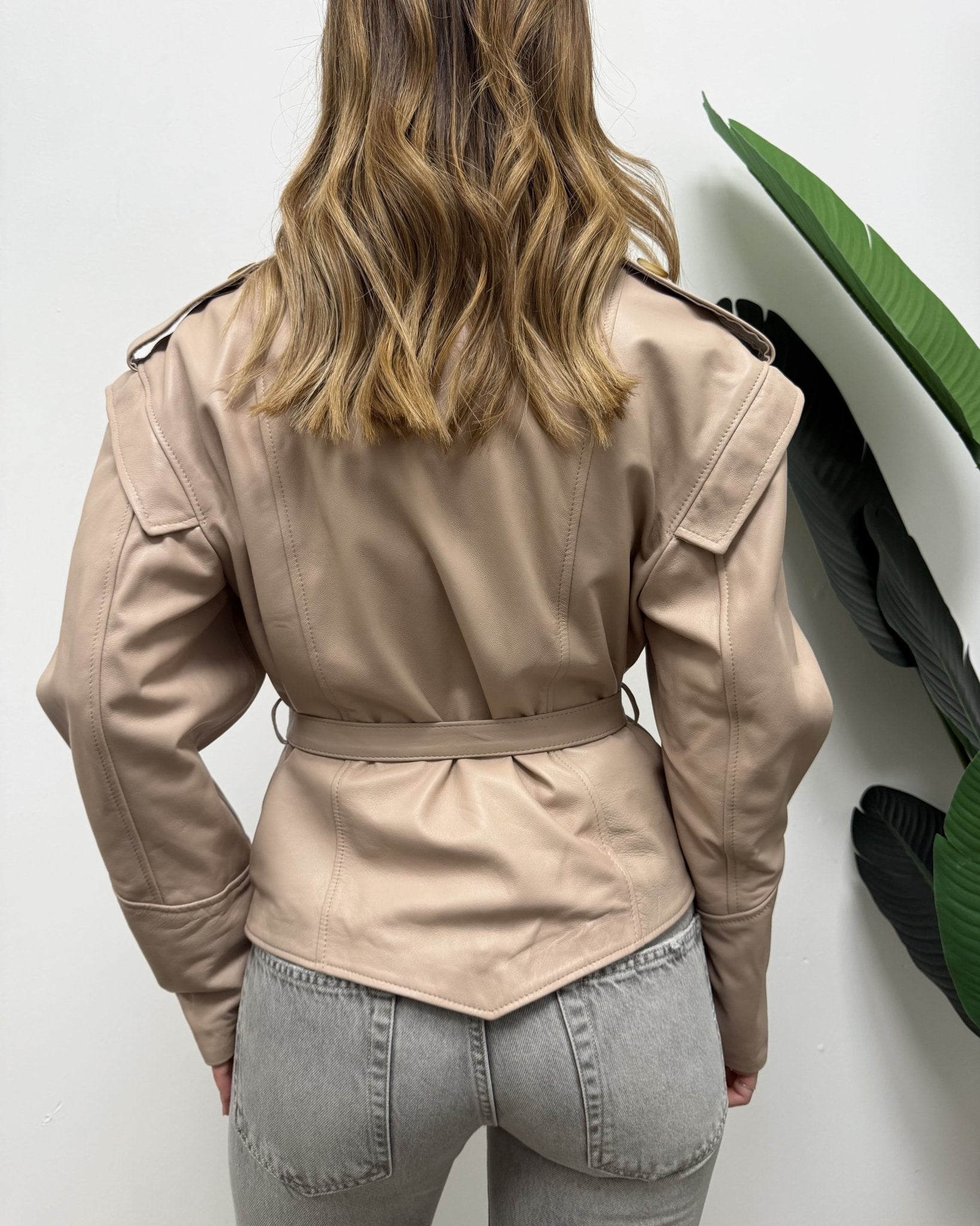 Giacca in vera pelle con fusciacca VICOLO - GiuGiò | Shop online