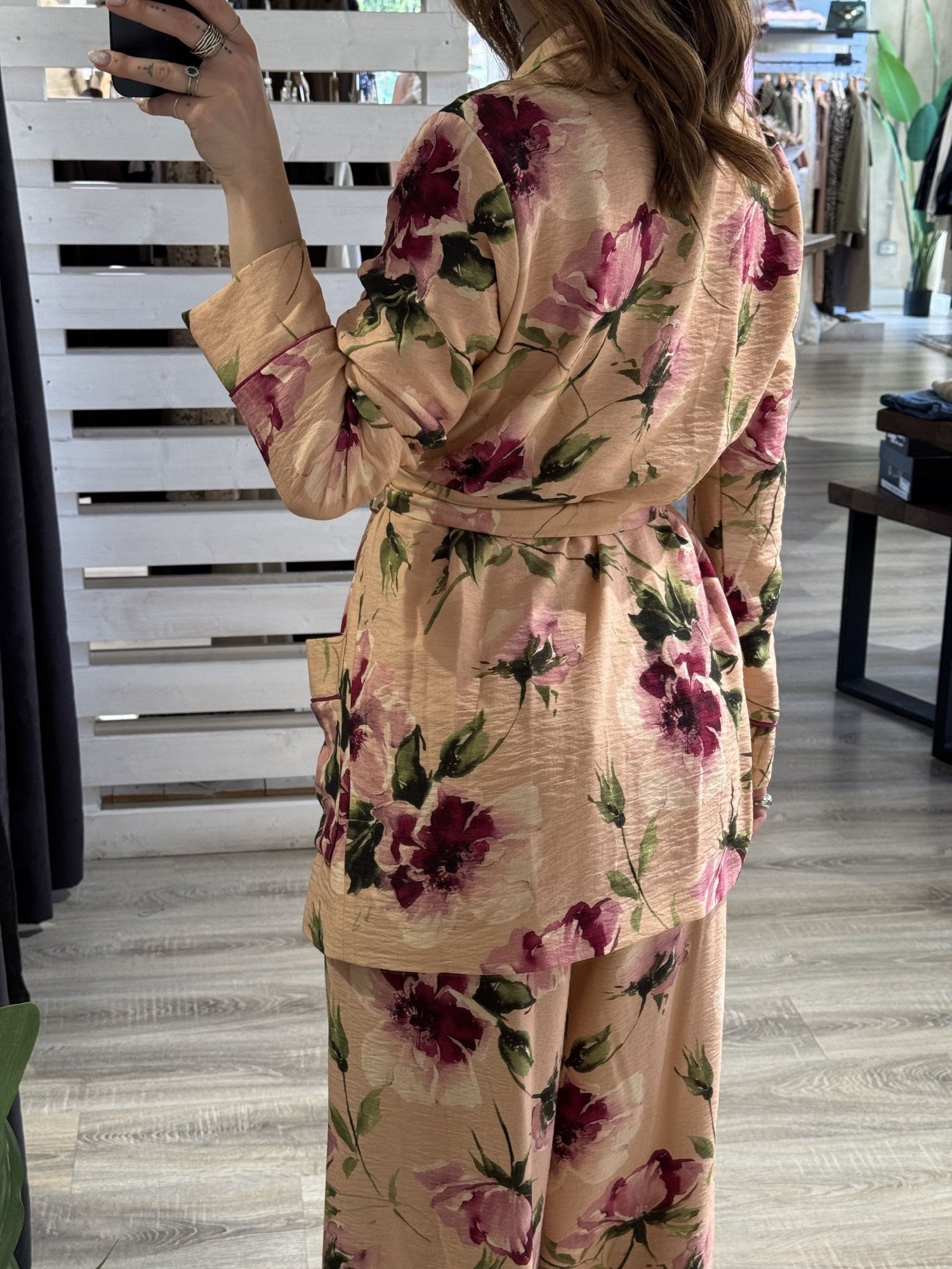 Giacca kimono stampa floreale con cinta Dixie - GiuGiò | Shop online