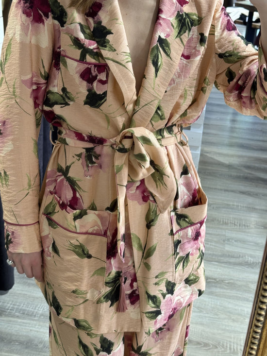 Giacca kimono stampa floreale con cinta Dixie - GiuGiò | Shop online