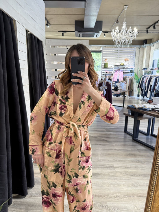 Giacca kimono stampa floreale con cinta Dixie - GiuGiò | Shop online