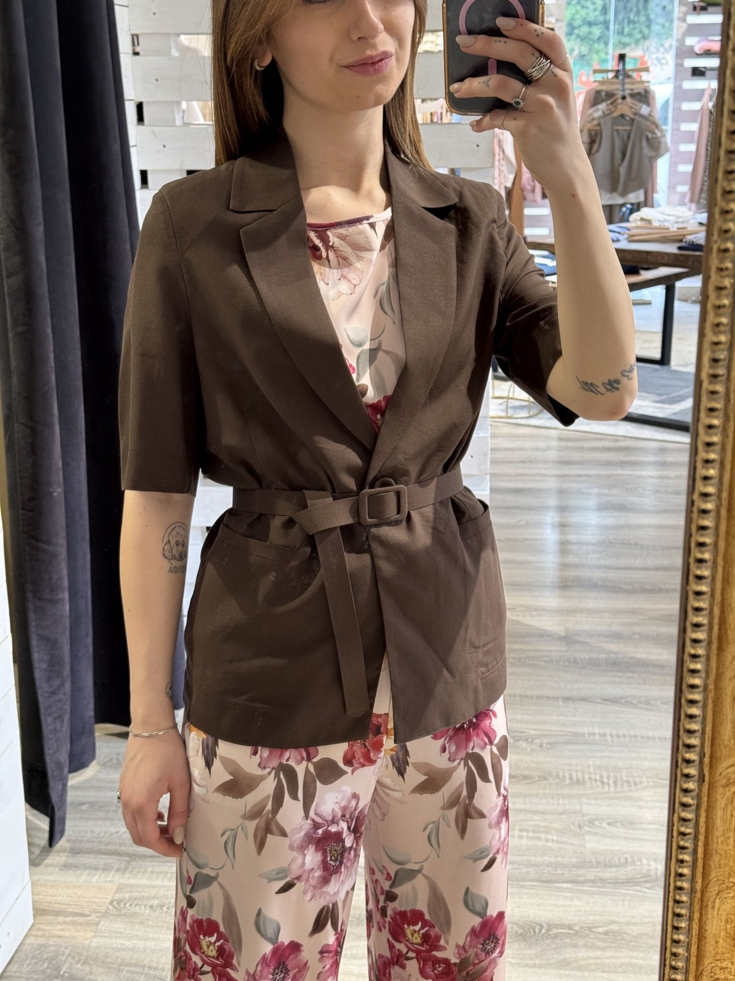 Giacca mezza manica con cintura Susy Mix - GiuGiò | Shop online