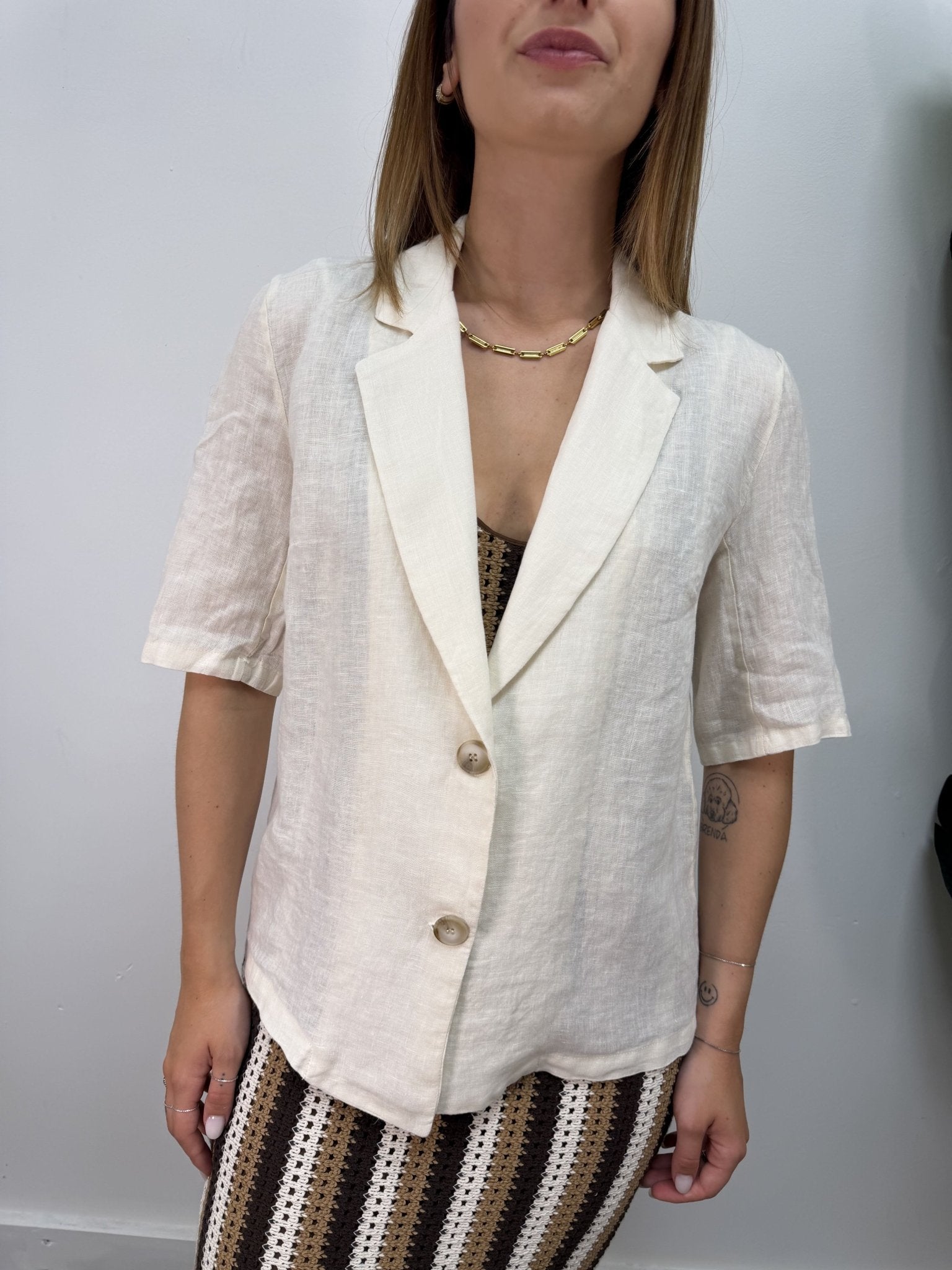 Giacca mezza manica in puro lino HaveOne - GiuGiò | Shop online