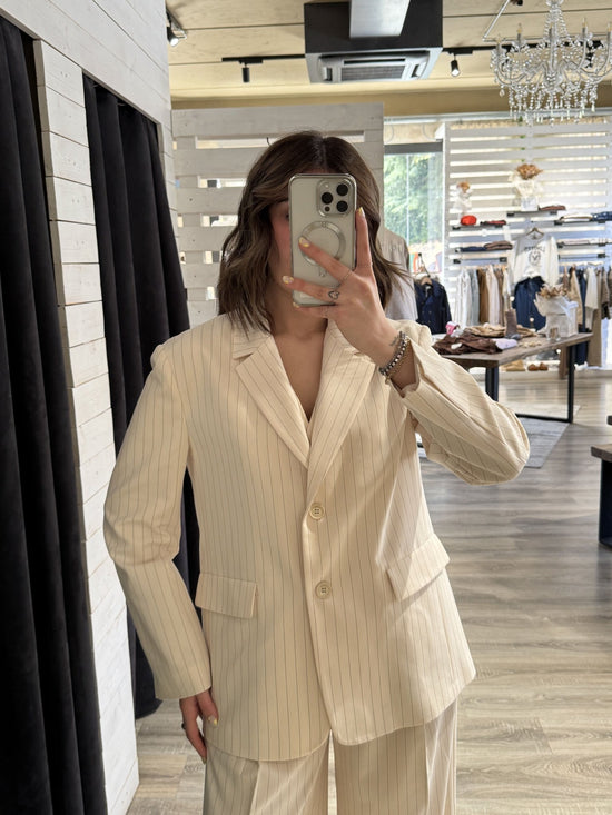 Giacca monopetto gessata Please - GiuGiò | Shop online