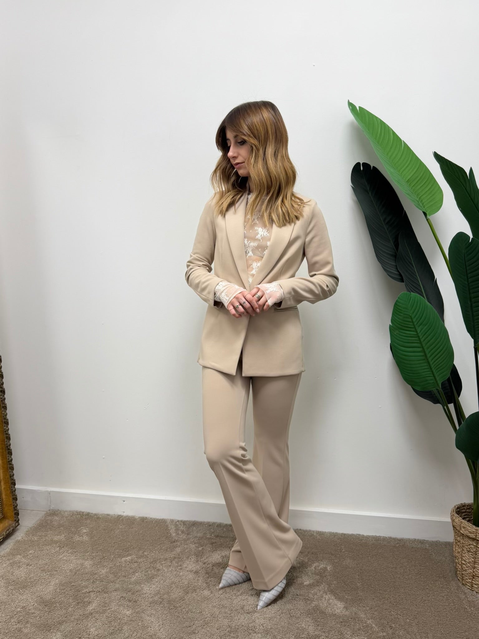 Giacca monopetto in crêpe con dettagli in raso VICOLO - GiuGiò | Shop online