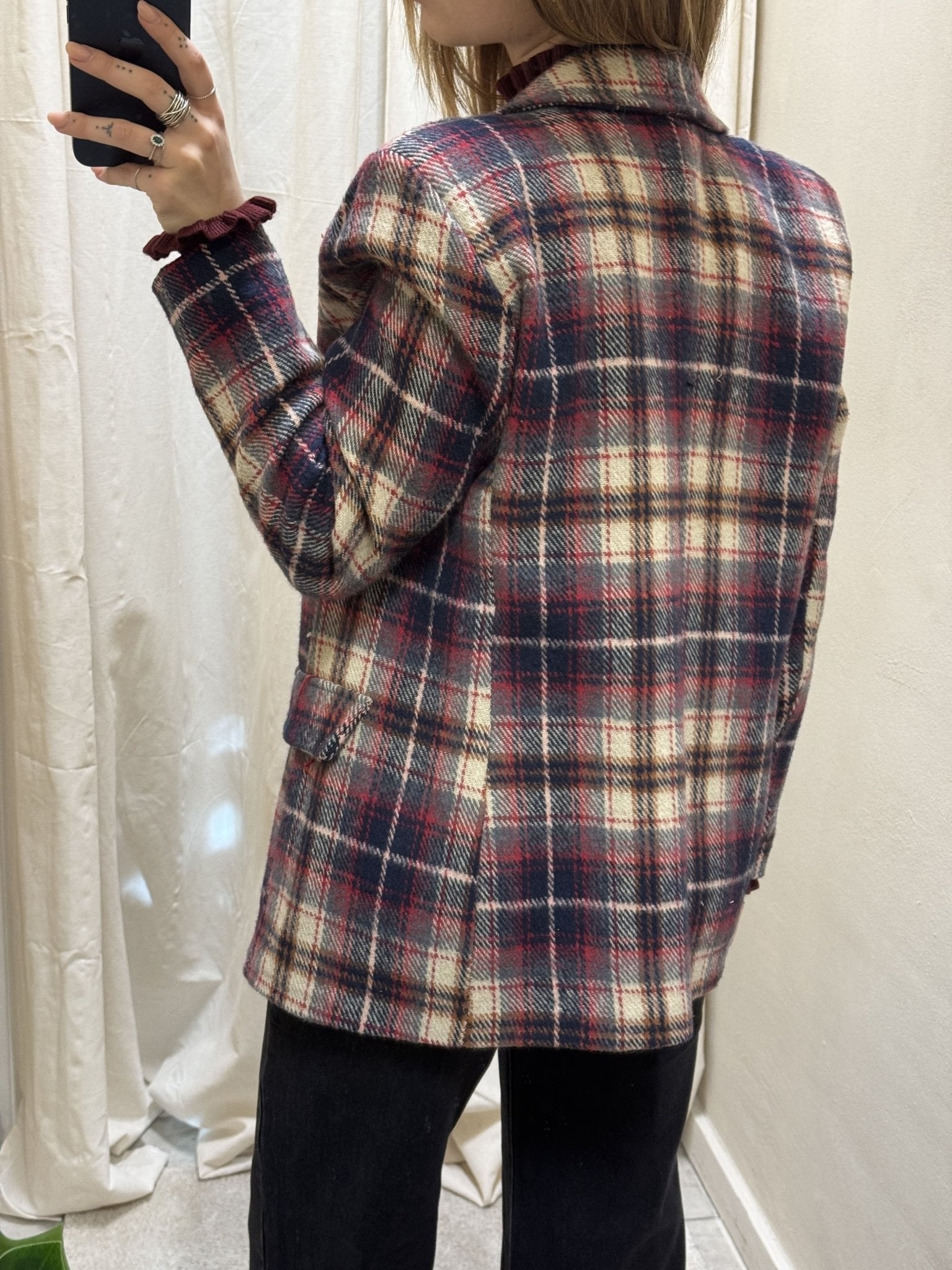 Giacca monopetto in flanella stampa check MyD - GiuGiò | Shop online