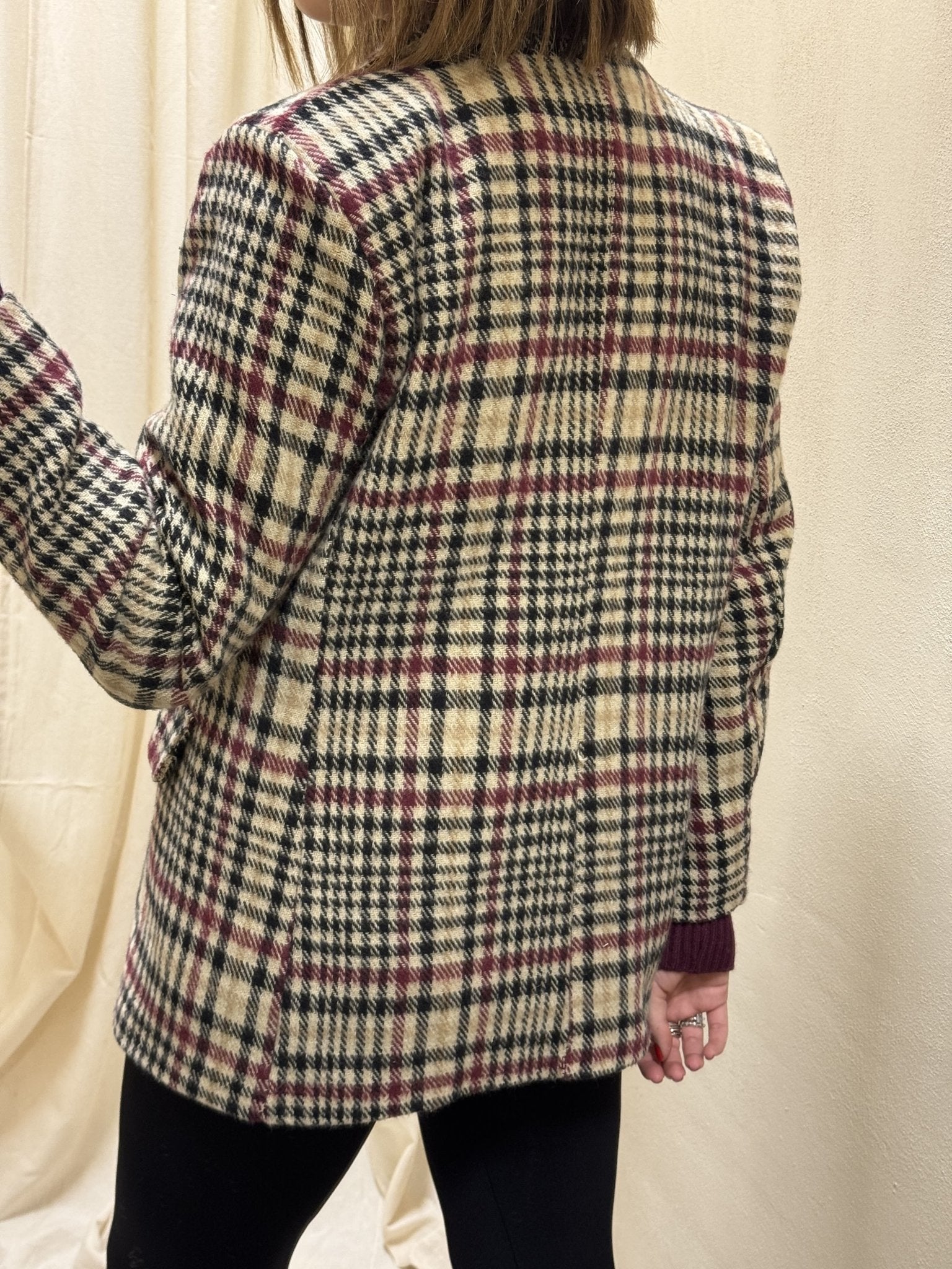 Giacca monopetto in flanella stampa check MyD - GiuGiò | Shop online