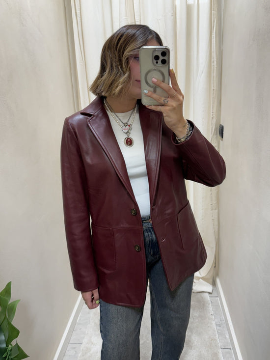 Giacca monopetto oversize in vera pelle My - d - GiuGiò | Shop online