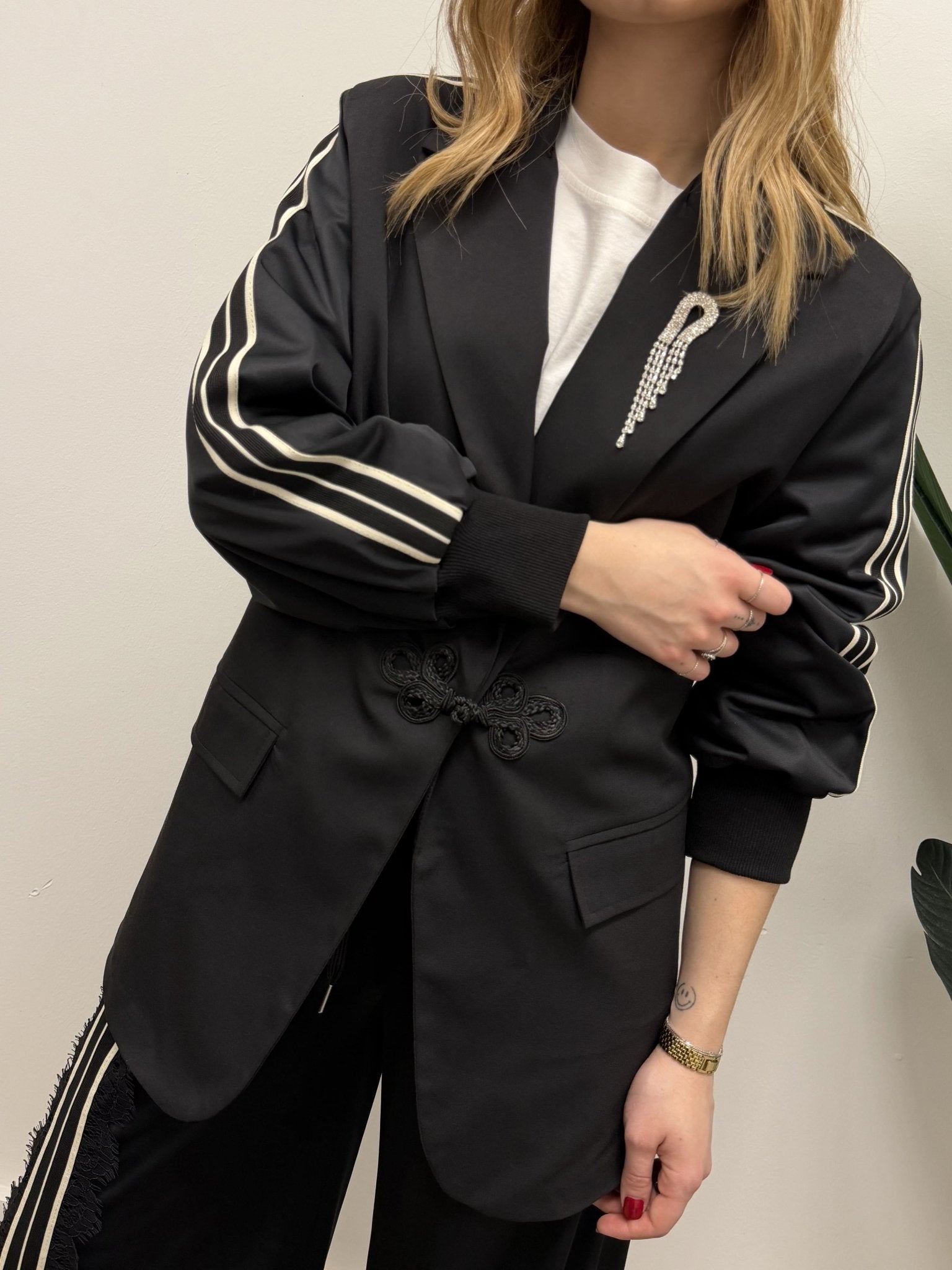 Giacca over con bande laterali Susy Mix - GiuGiò | Shop online