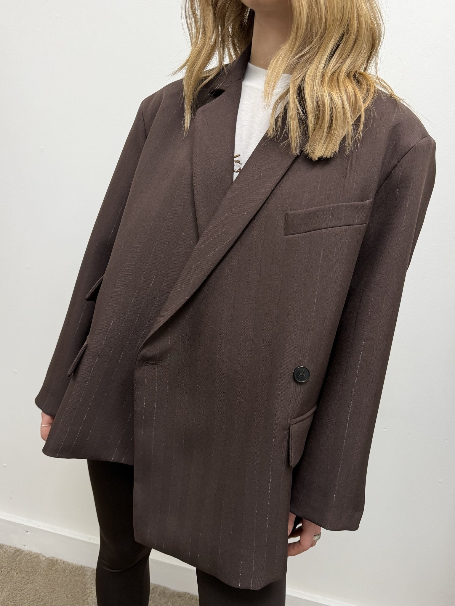 Giacca over gessata bottone storto VICOLO - GiuGiò | Shop online