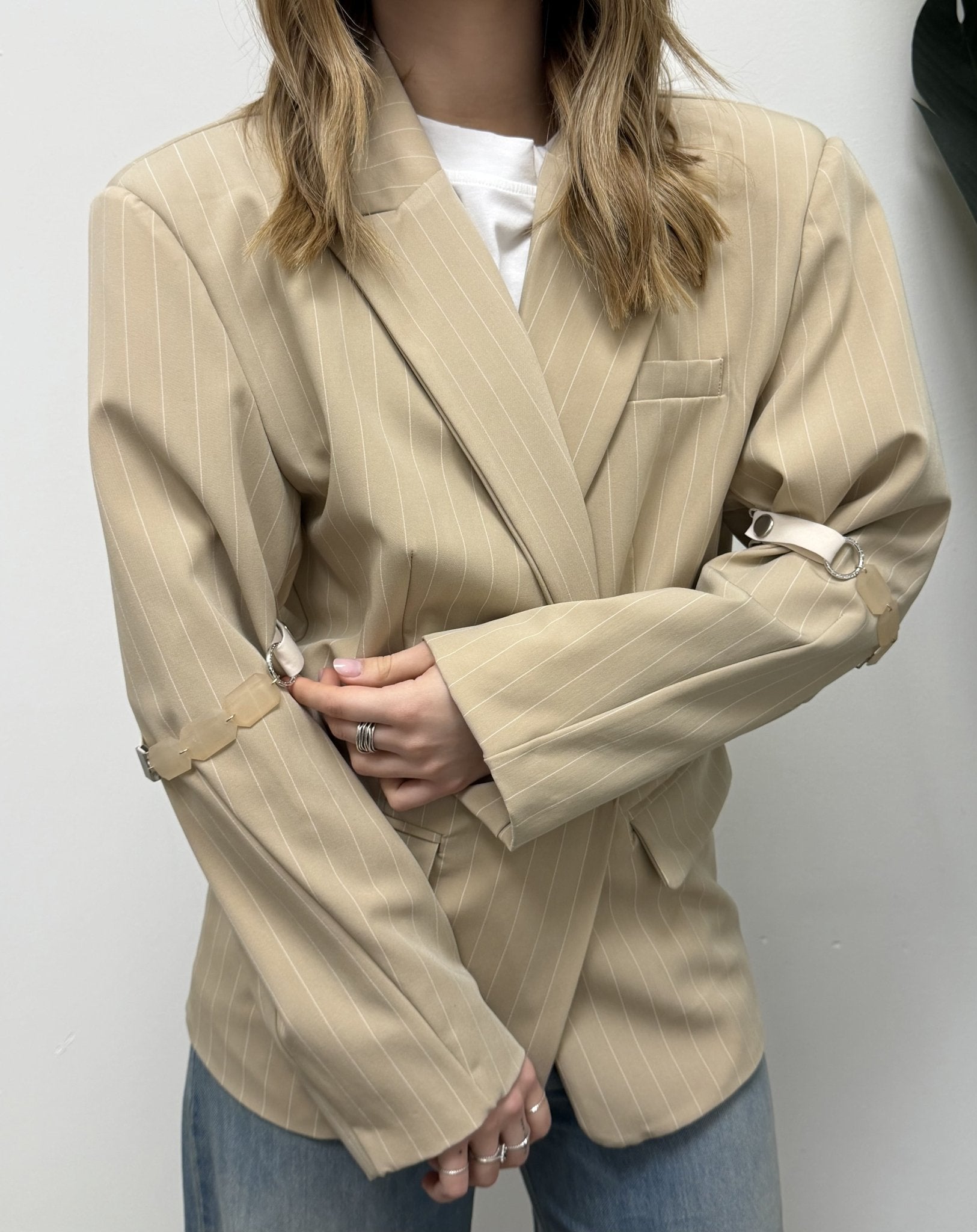 Giacca over gessata con accessorio HaveOne - GiuGiò | Shop online