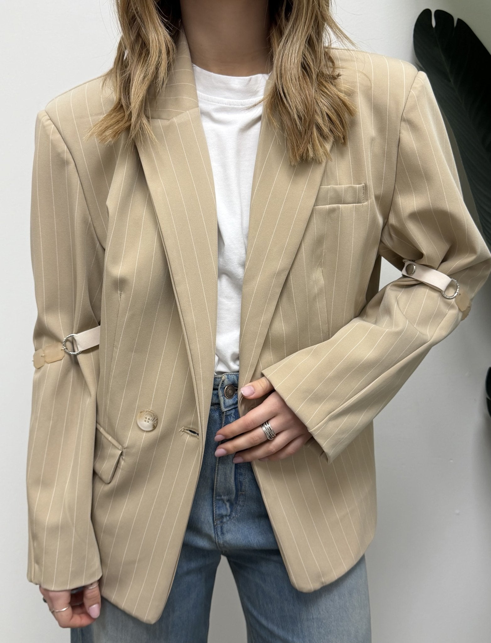 Giacca over gessata con accessorio HaveOne - GiuGiò | Shop online