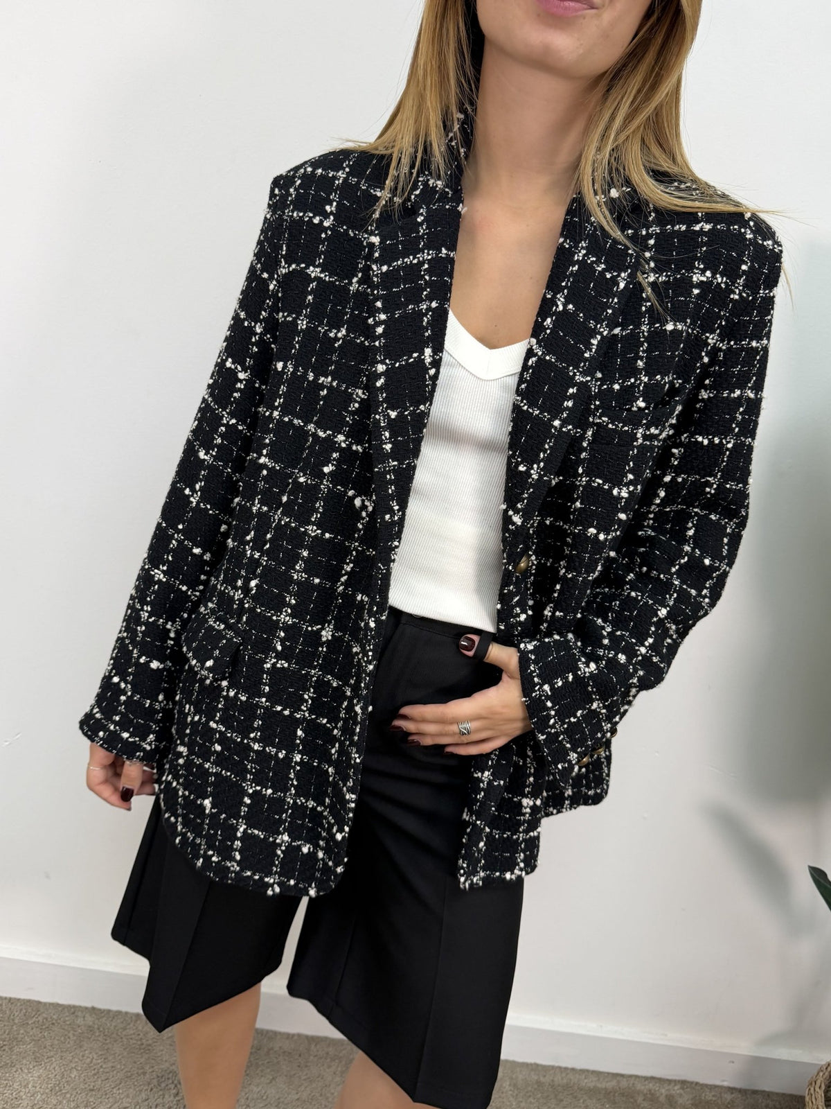 Giacca over quadro bouclè MyD - GiuGiò | Shop online