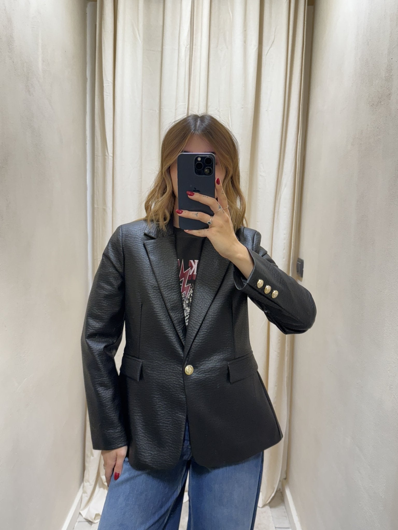 Giacca slim in ecopelle martellata Tensione In - GiuGiò | Shop online