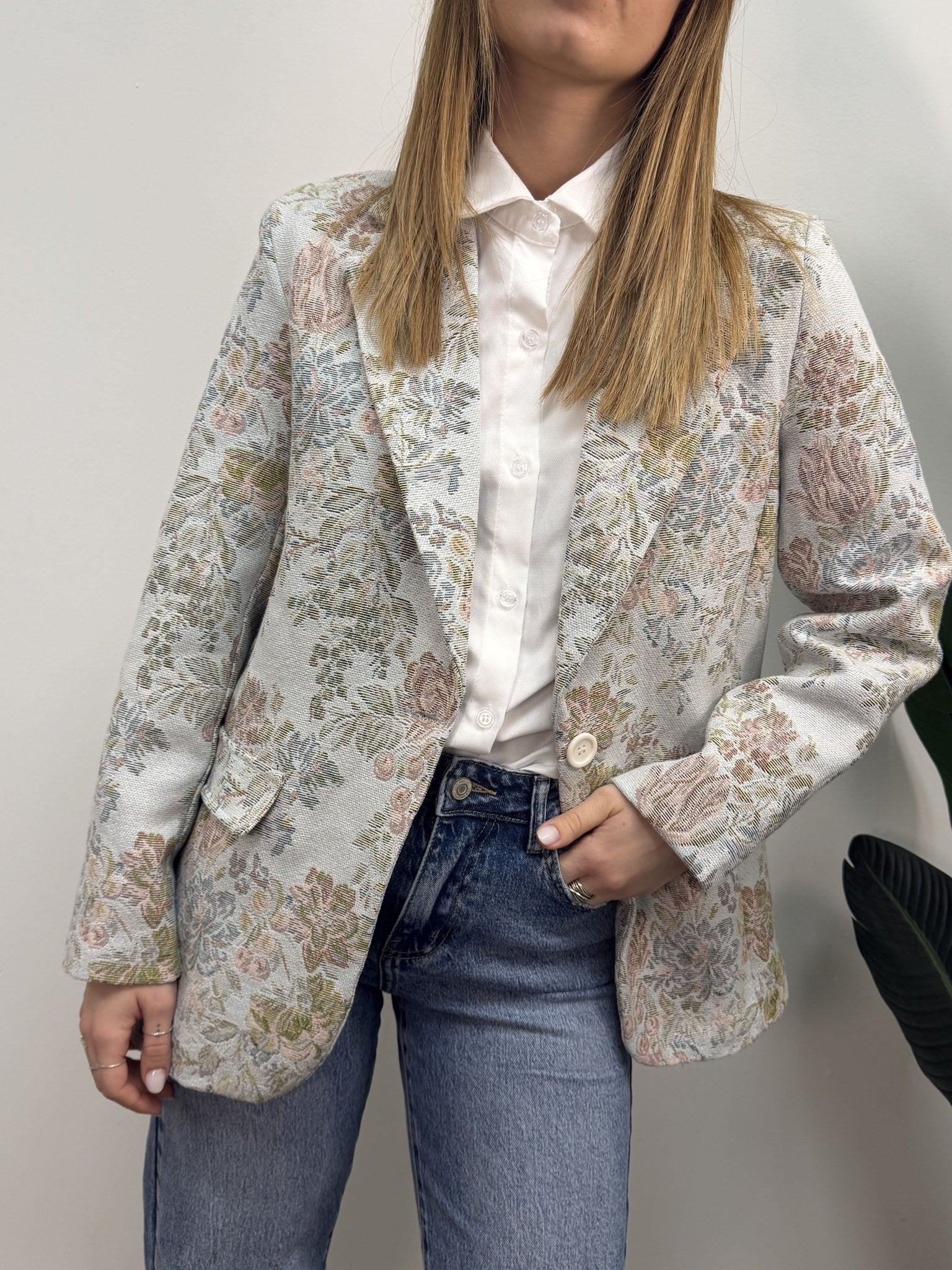 Giacca tessuto jacquard floreale MyD - GiuGiò | Shop online