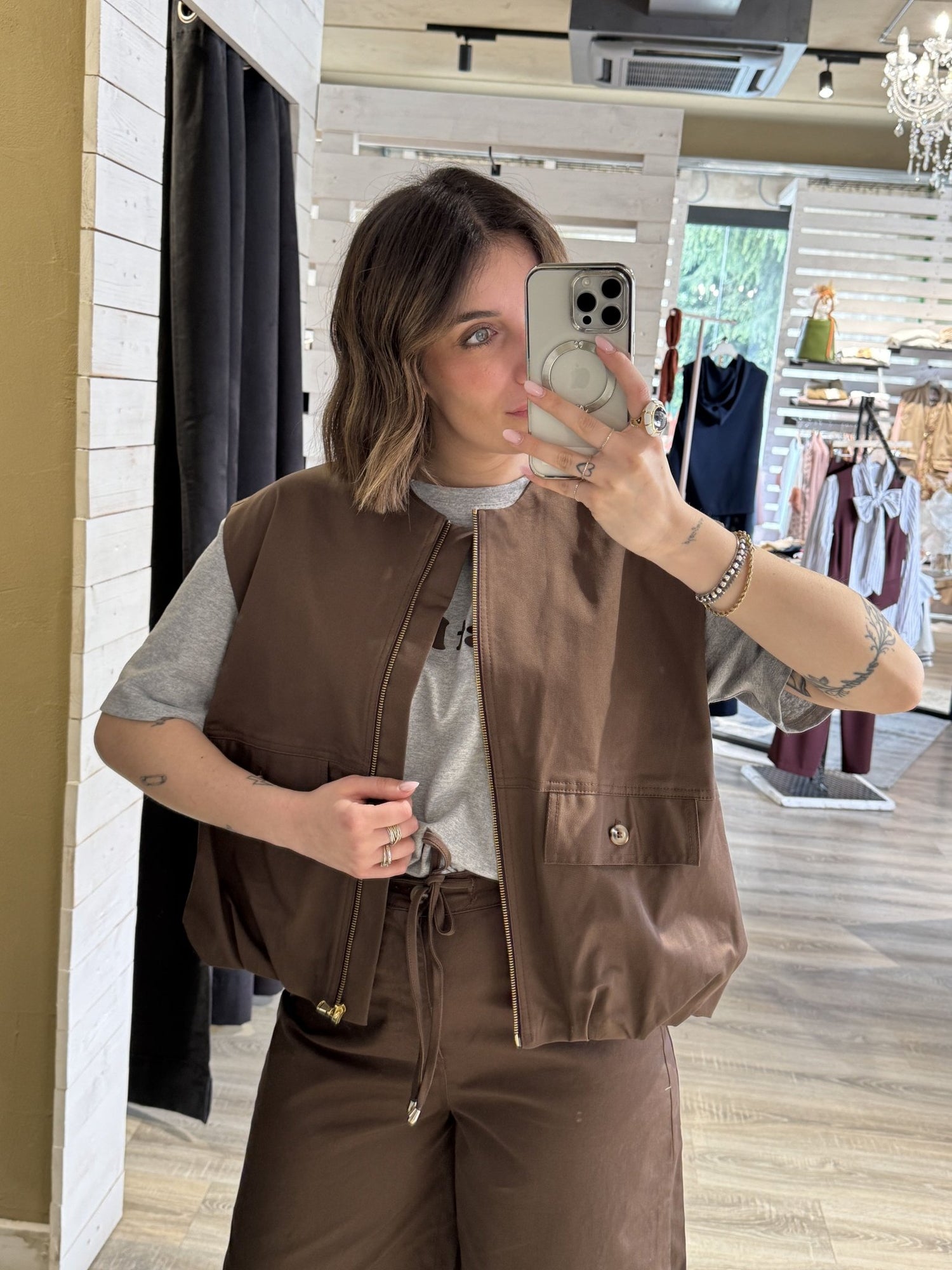 Gilet bomber con tasconi e zip Dixie - GiuGiò | Shop online