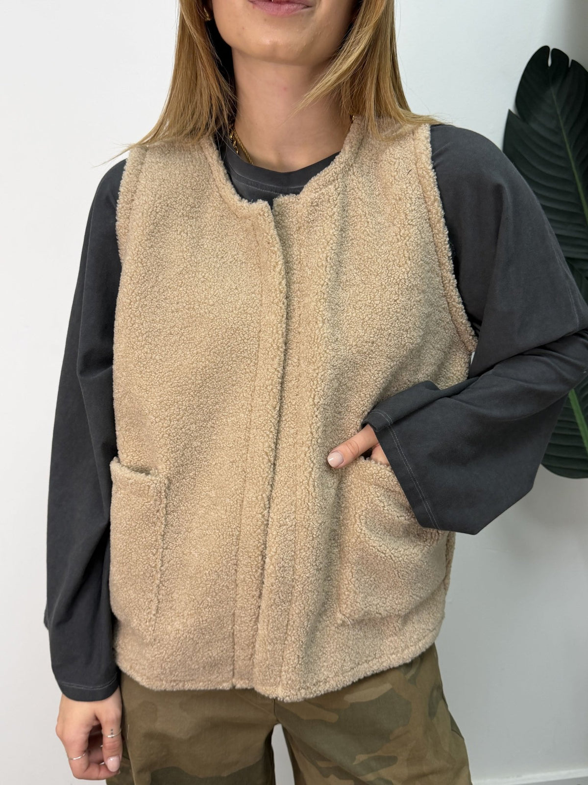 Gilet bouclè con tasche MyD - GiuGiò | Shop online